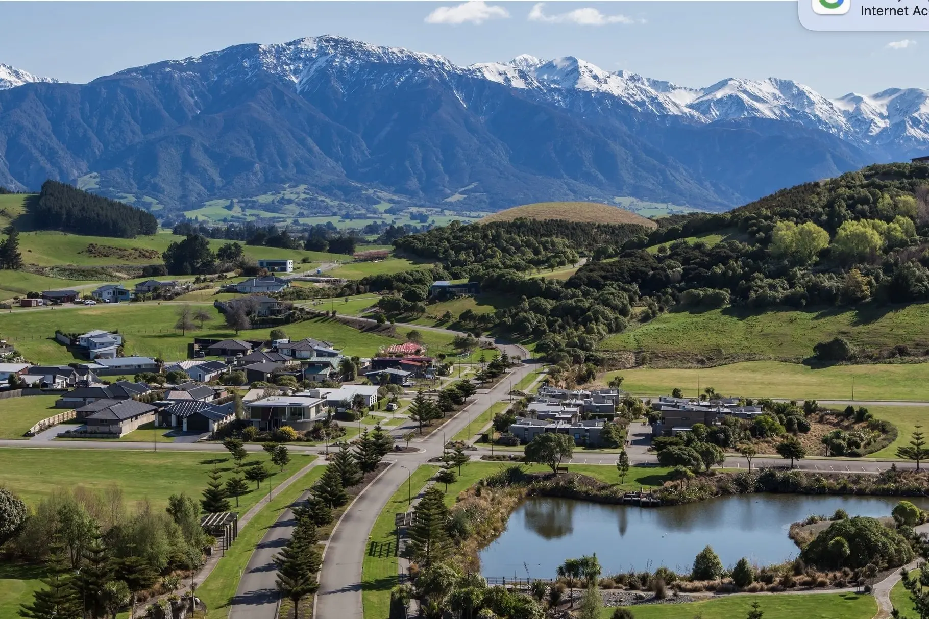 Idyllic setting . . . Kaik\\u014Dura\\u2019s Ocean Ridge sub-division is set against the backdrop of mountains to the sea. Photo: Supplied by Cargill Station Ltd
