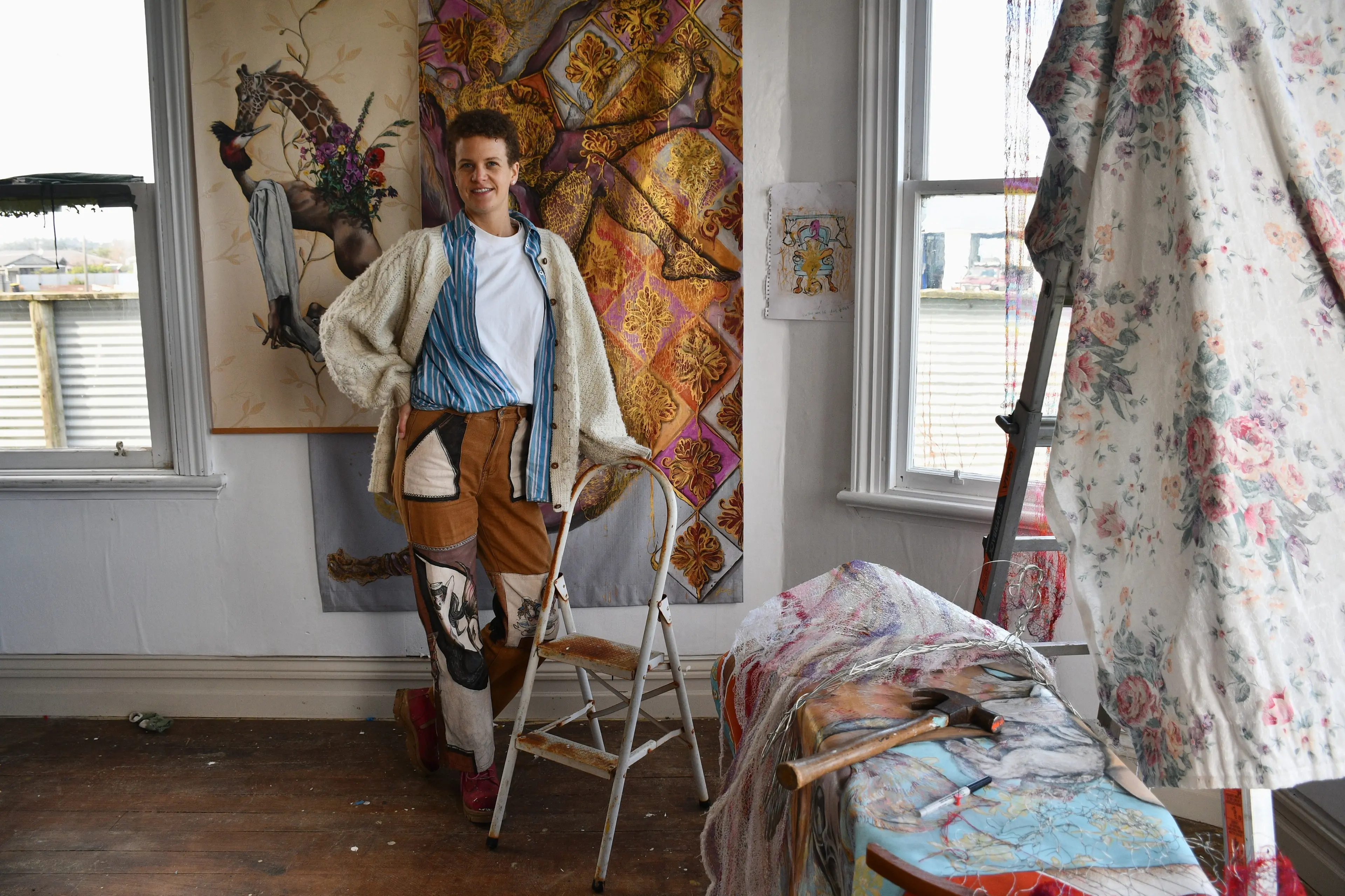 Wyndham artist Frankie Bakker, in her home studio. Photo: Gemma Sinclair