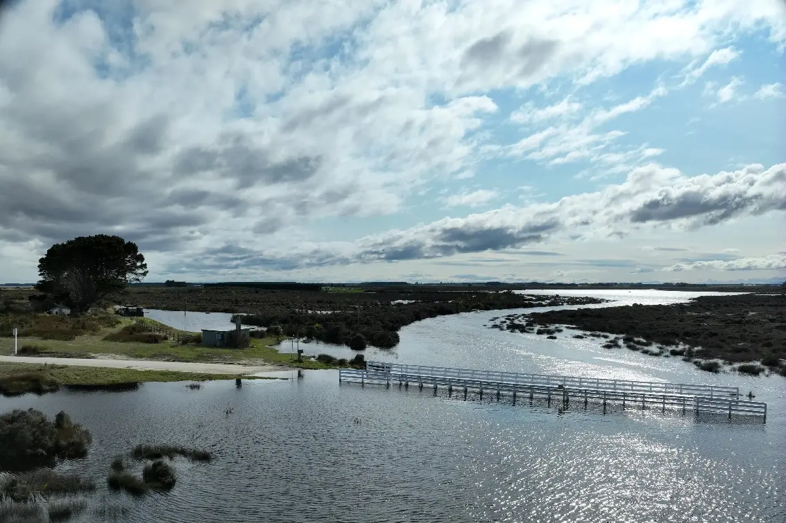 Flooding around the Waituna Lagoon. File photo: Environment Southland