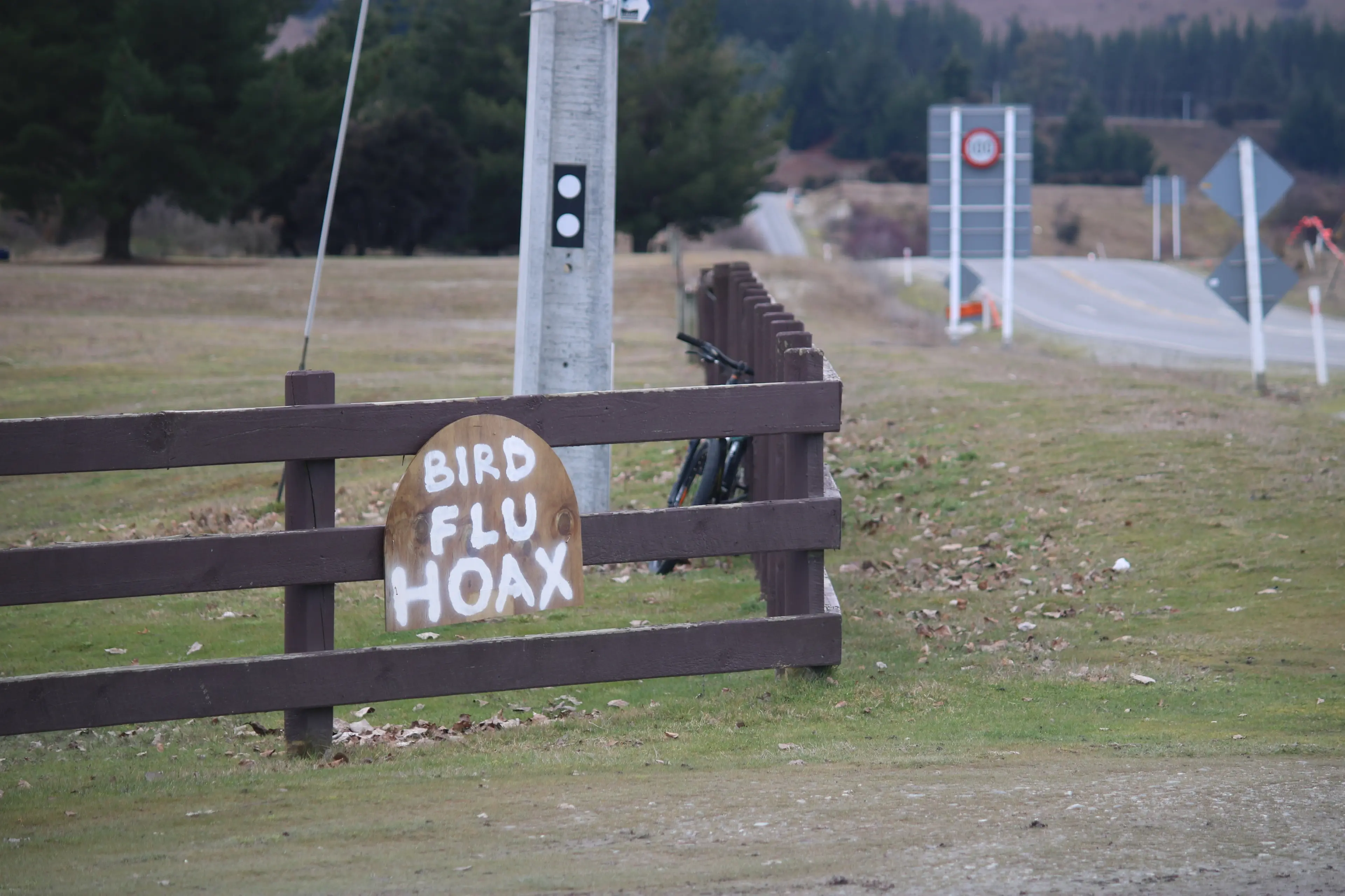 A since removed sign in Albert Town, Central Otago. Photo: RNZ