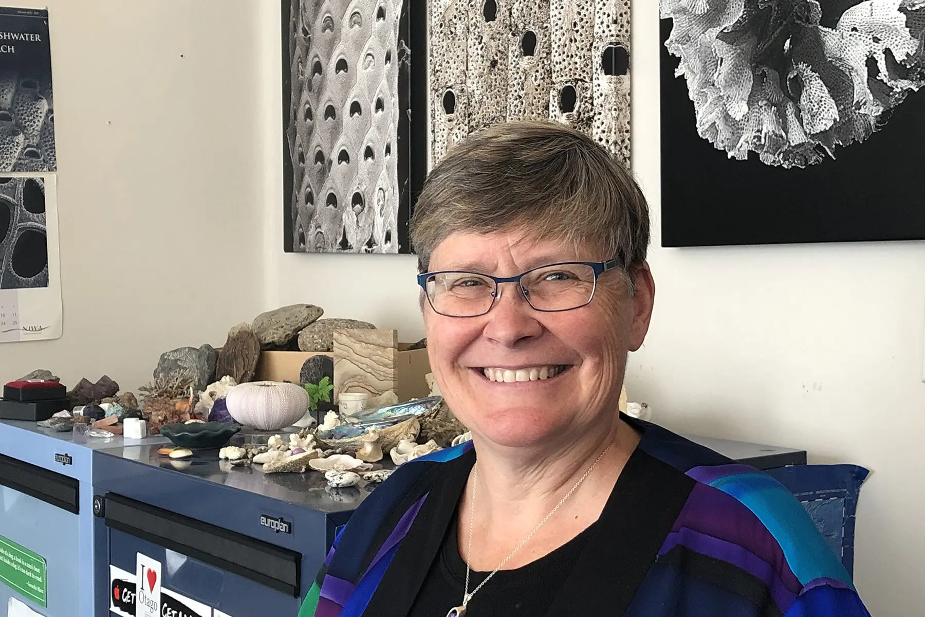 University of Otago marine science researcher Emeritus Prof Abby Smith is part of a global team of researchers who have discovered 11 new species of bryozoans in the waters around southern New Zealand. Photo: Supplied.
