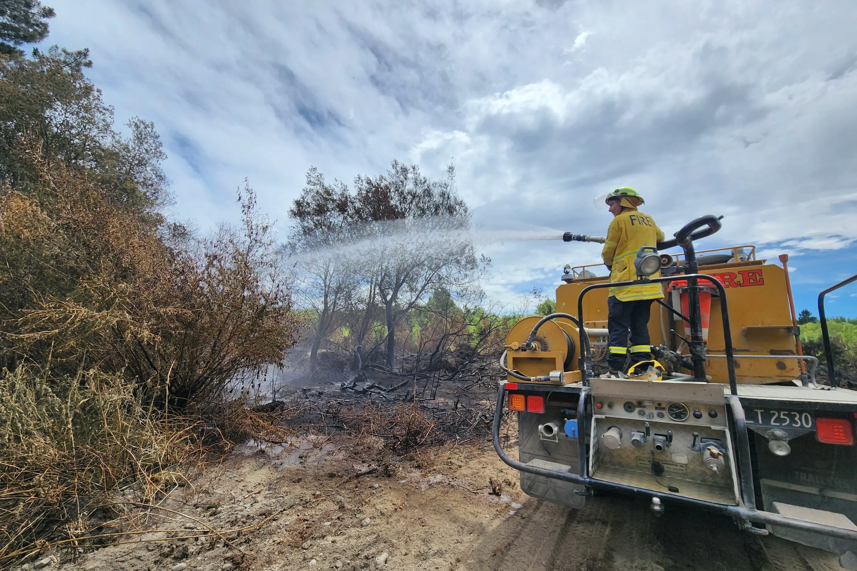 Wildfires . . . Environment Canterbury and Fire and Emergency New Zealand staff are preparing for an increased risk of wildfires this summer. Photo: Supplied by Environment Canterbury