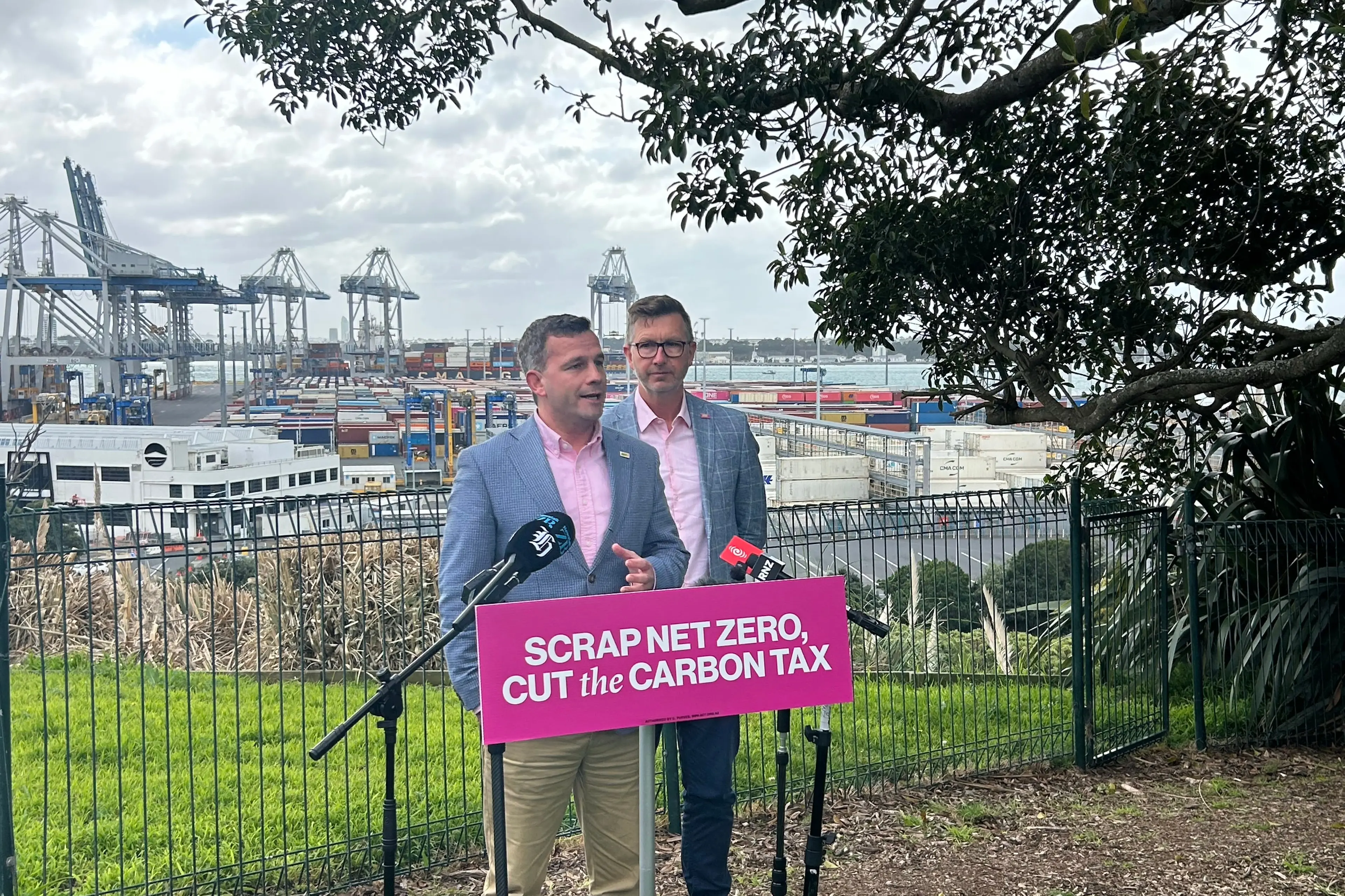 Act Party leader David Seymour (L) and MP Simon Court. Photo: RNZ