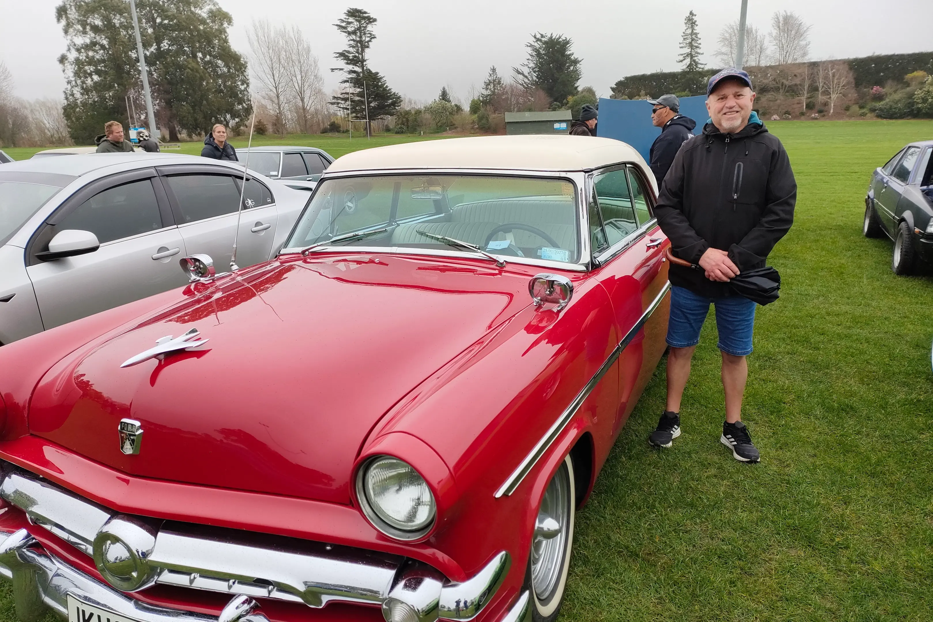 Road trip . . . Ray Hicks, of Mosgiel, took his 1954 Ford Cresline Victoria on a road trip.