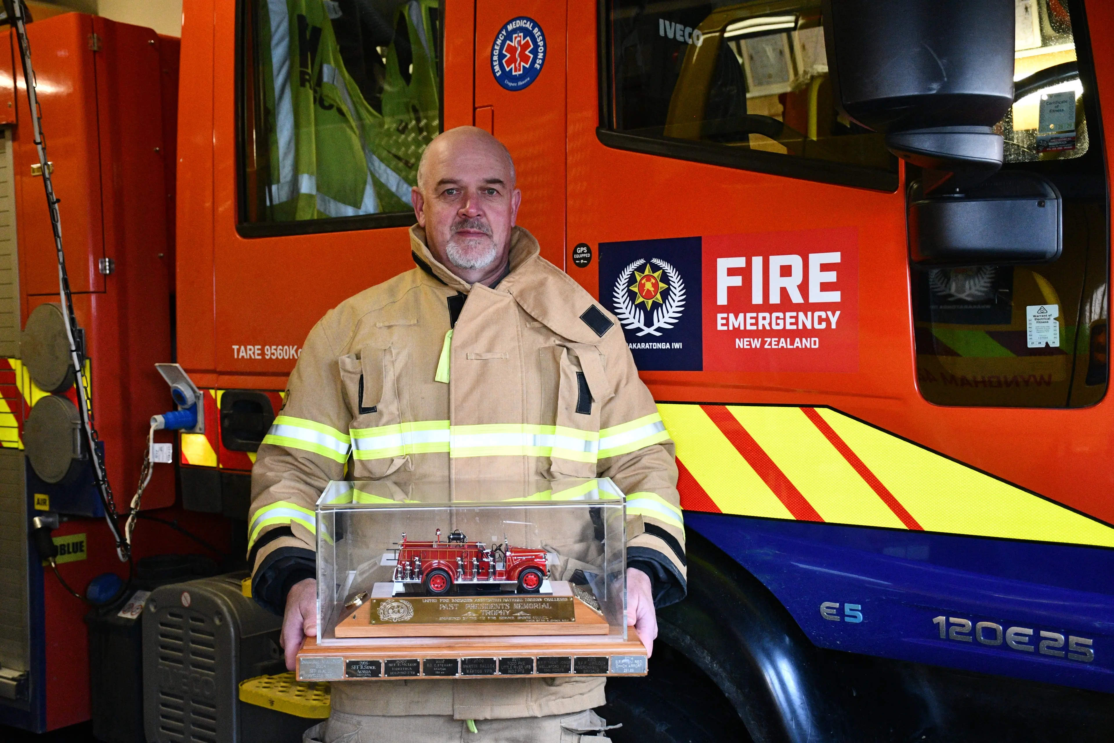 Wyndham Volunteer Fire Brigade Senior Firefighter Keith Pirie was dubbed the best driver in the country at the UFBA drivers challenge last month. Photo: Gemma Sinclair