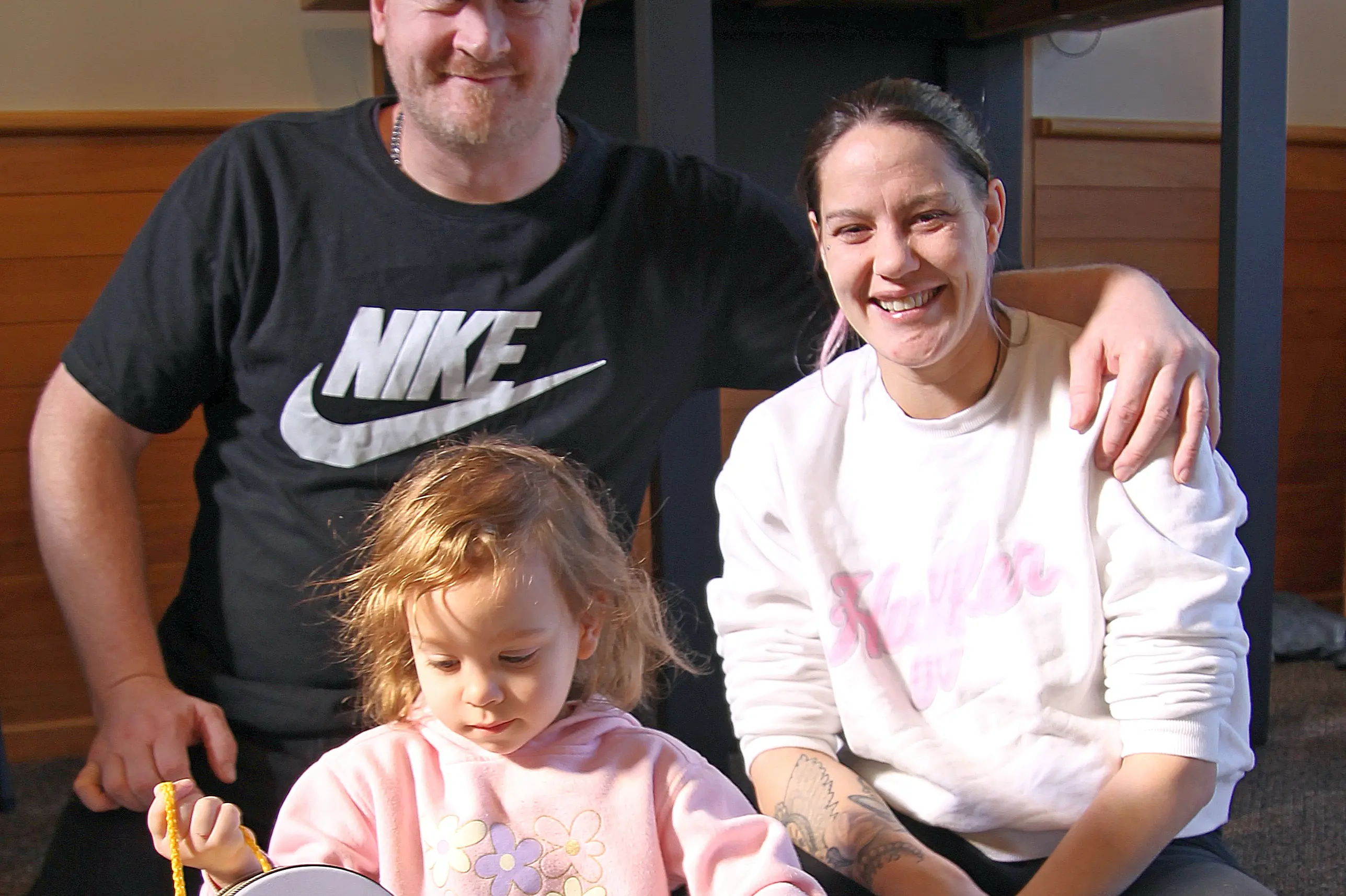 Craig Cameron and Nikita Sherborne with two year-old Kamicia Cameron.