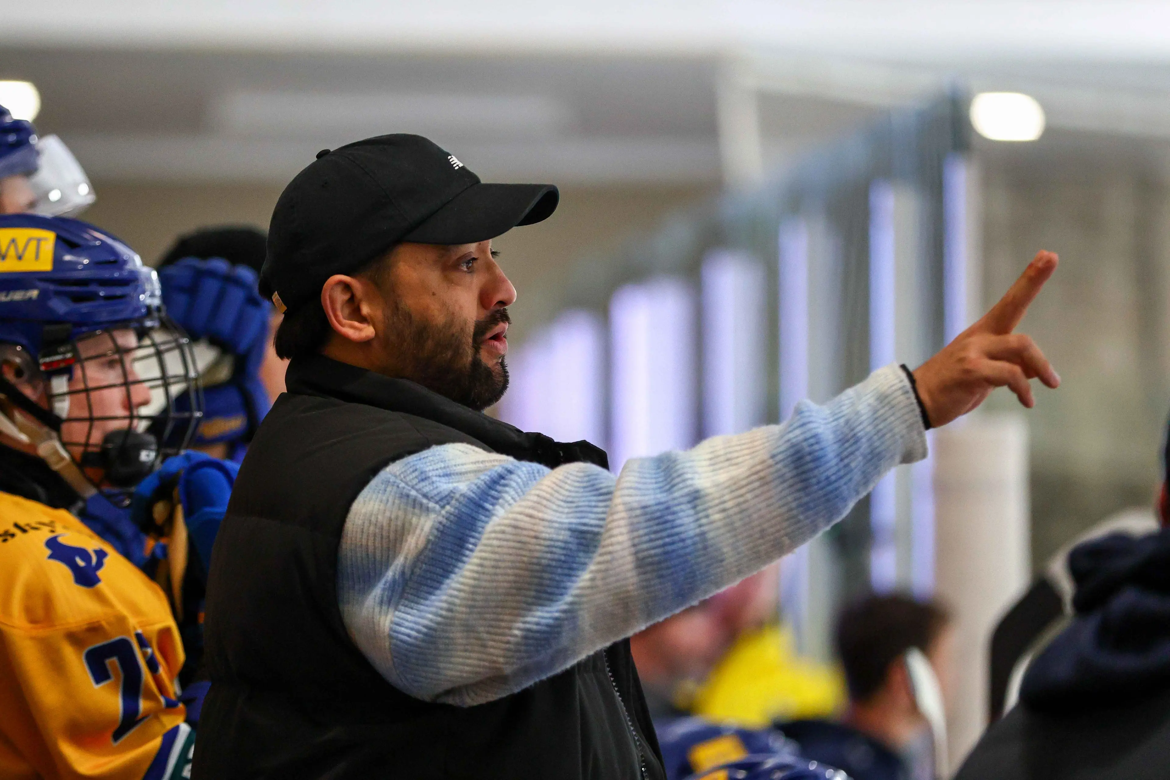 Finger-pointing: Outgoing SkyCity Stampede head coach\\u00A0Cam Frear directing proceedings during last month\\u2019s finals against Dunedin Thunder before celebrating the team\\u2019s sixth Birgel Cup win in consecutive years. Photo: James Allan Photography