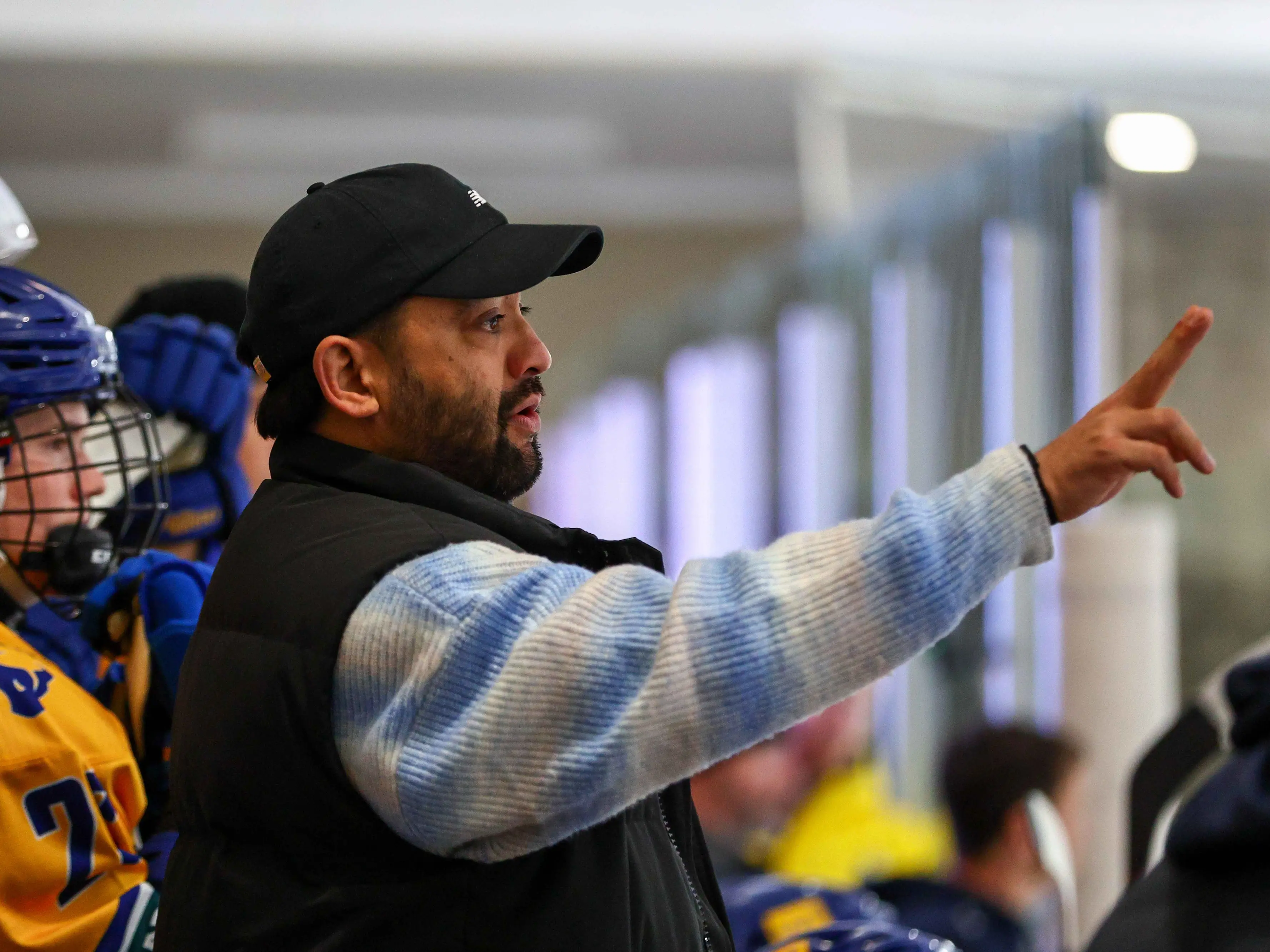 Finger-pointing: Outgoing SkyCity Stampede head coach\\u00A0Cam Frear directing proceedings during last month\\u2019s finals against Dunedin Thunder before celebrating the team\\u2019s sixth Birgel Cup win in consecutive years. Photo: James Allan Photography