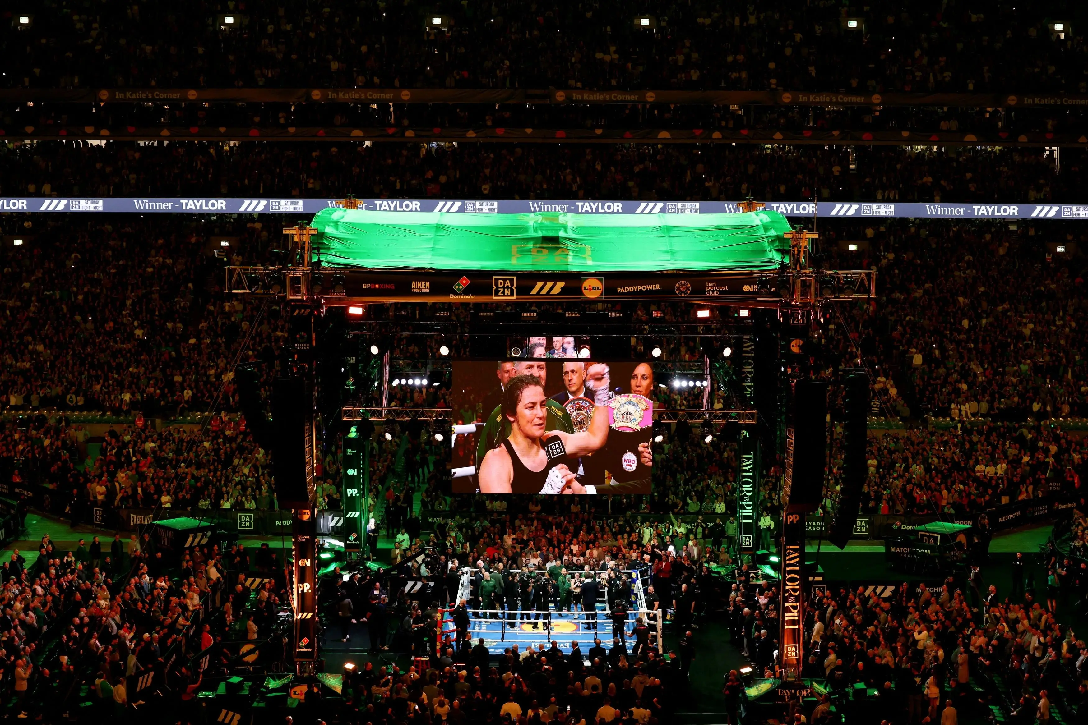 Irish boxer Katie Taylor closed out her career in front of 83,000 fans at Croke Park at the weekend. Photo: Reuters