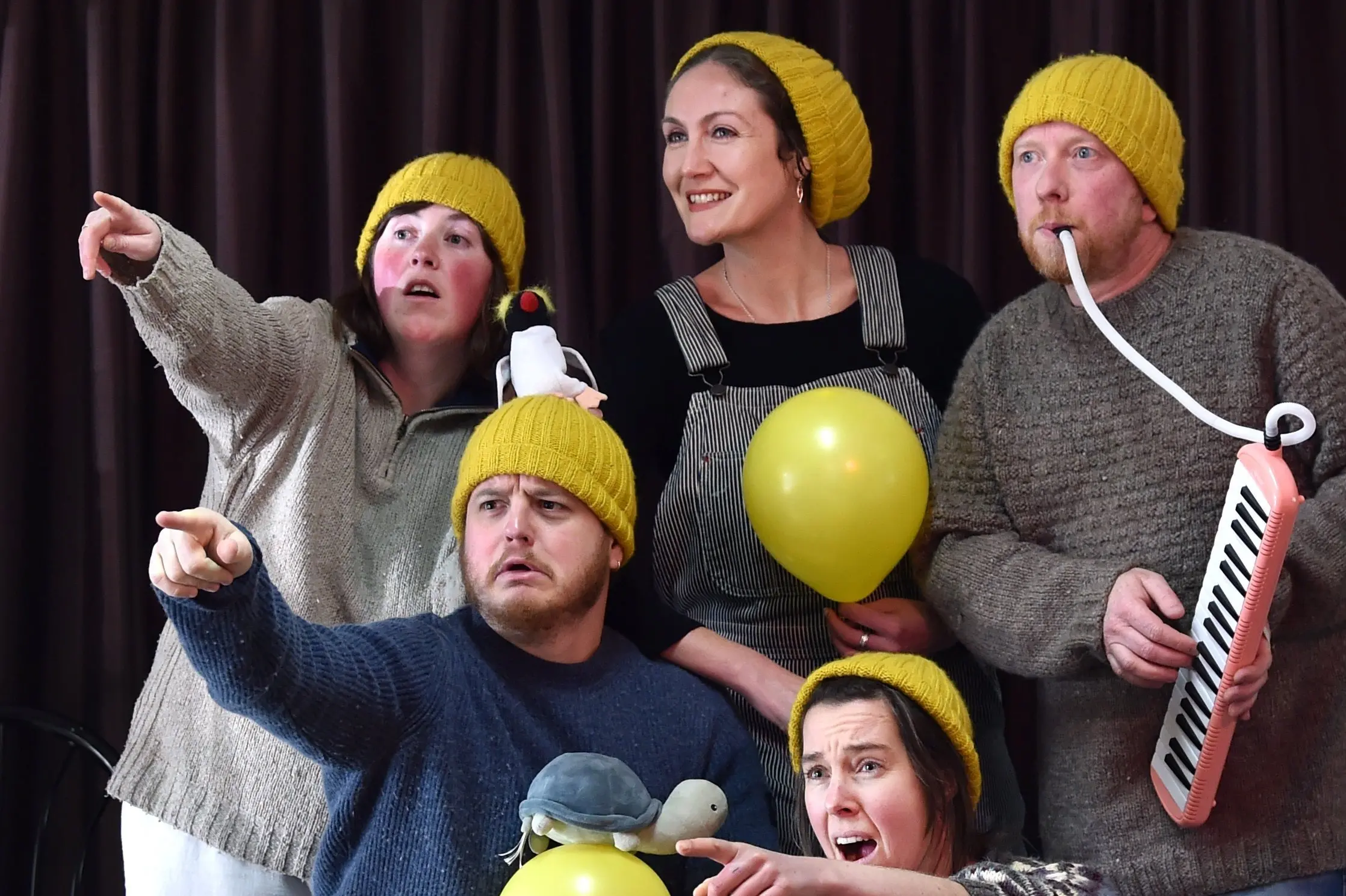 Dunedin sea shanty group Cap\\'n Spoonbill & The Hoiho, including (from left) Harriet Love, Boaz Anema, Lara Robertson, Ella Campbell and Brendan Christie, will be among the local groups performing at The Great Sunday Shindig on October 11. Photo: ODT files