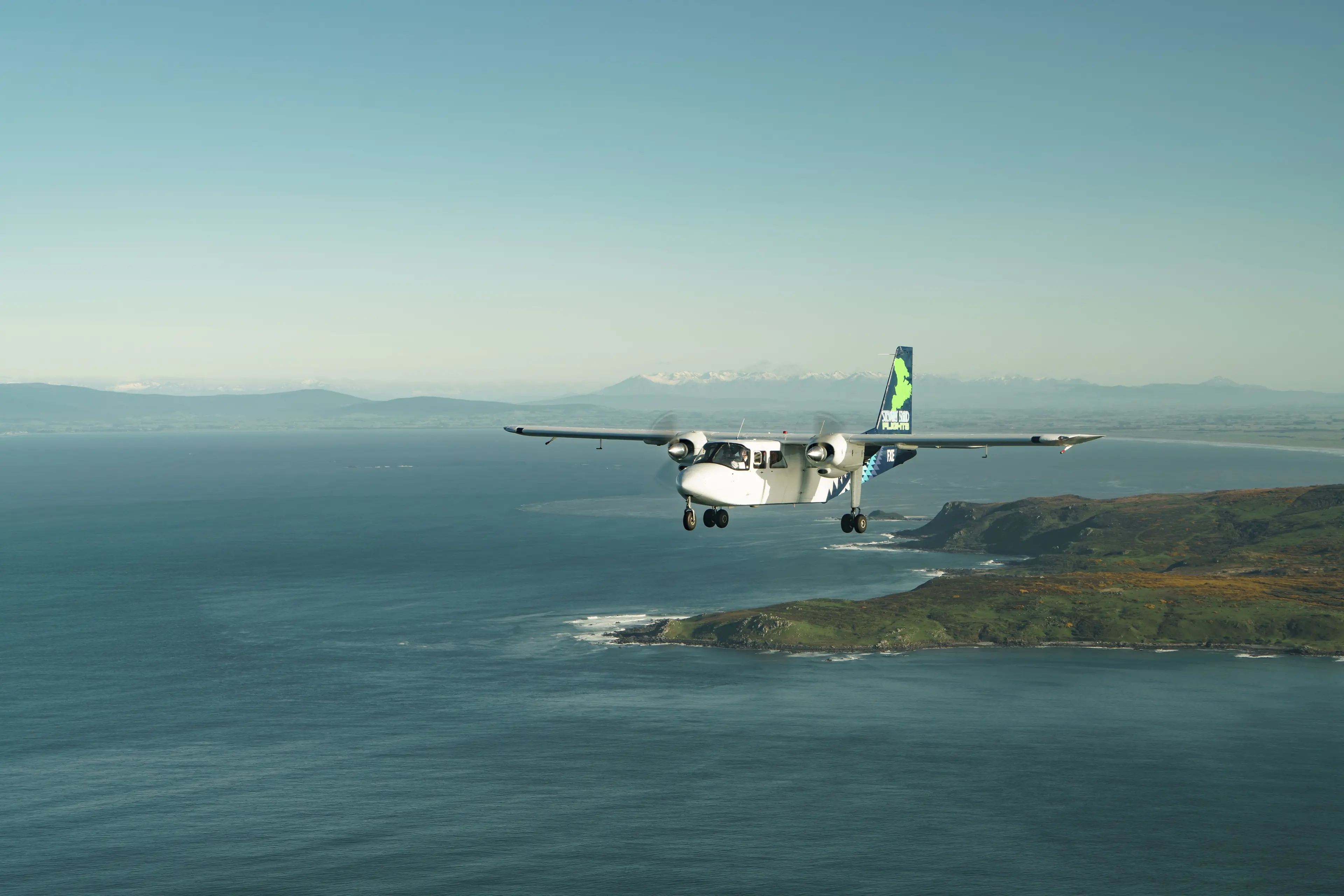 A Stewart Island Flights aircraft starts its journey across Foveaux Strait. Photo: Supplied.
