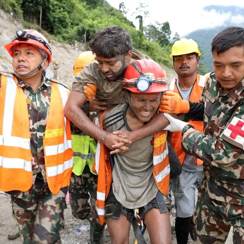 How two men survived nine days in a Nepali flood tunnel