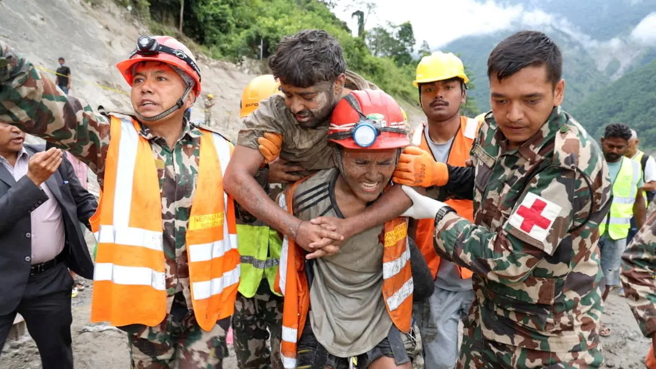 How two men survived nine days in a Nepali flood tunnel