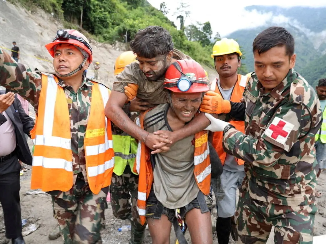 How two men survived nine days in a Nepali flood tunnel
