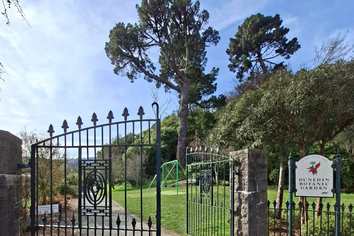 Gore Place\\'s iron gates were relocated from the Great King St entrance in 1986. Photo: Donna Robson
