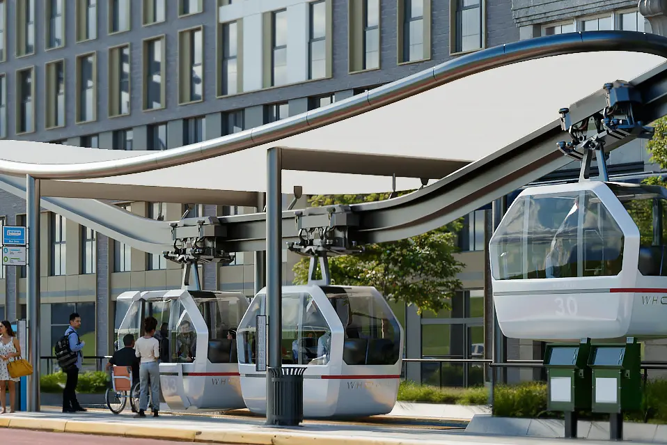 Point to point: A render of a Whoosh station. Graphic: Whoosh