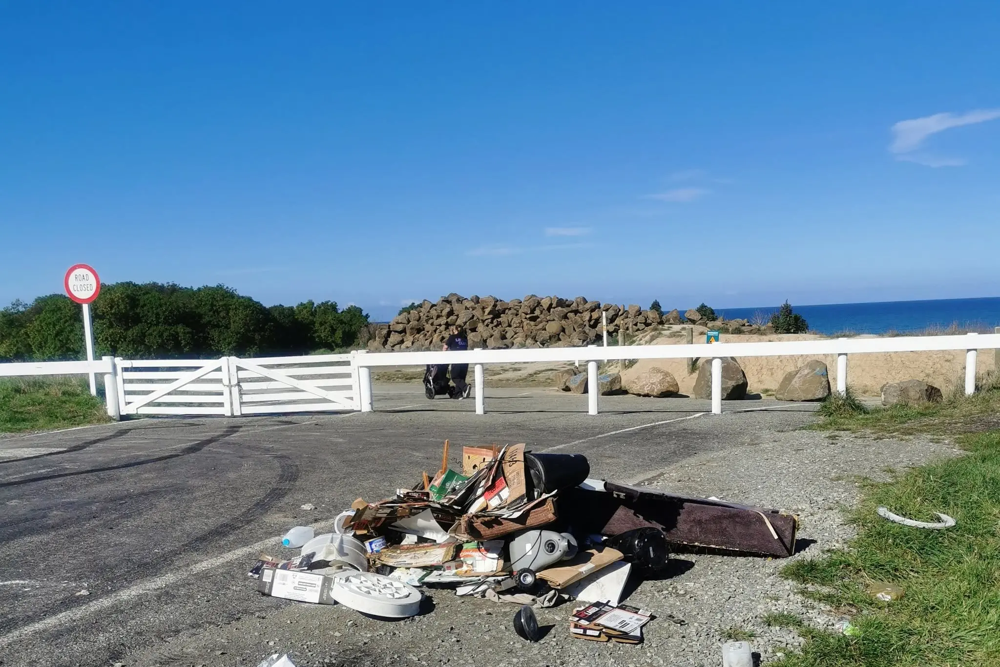 Fly tipping discovered by locals at the end of Beach Rd. Photo: Supplied