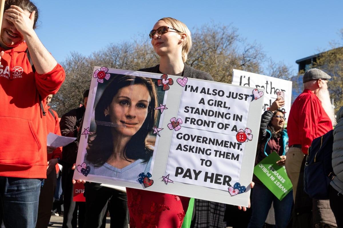 ‘We just need a raise’: Thousands of public servants join picket lines