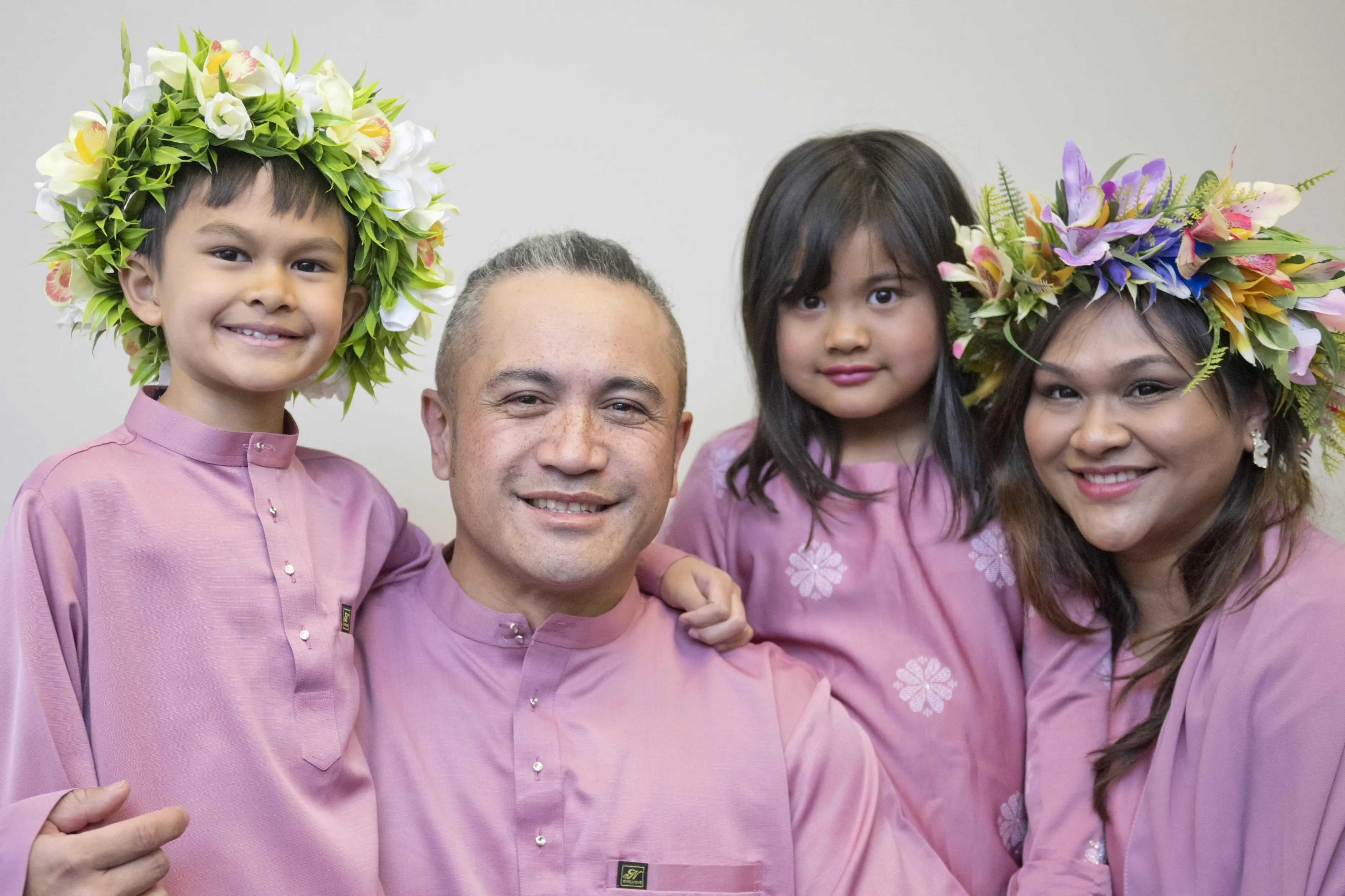 Celebrating New Zealand citizenship on Wednesday are (from left)  Zayyan Utanga, Andrew Utanga, Rhea Utanga and Nadzirah Utanga-Roslan. Photo: Gerard O\\'Brien