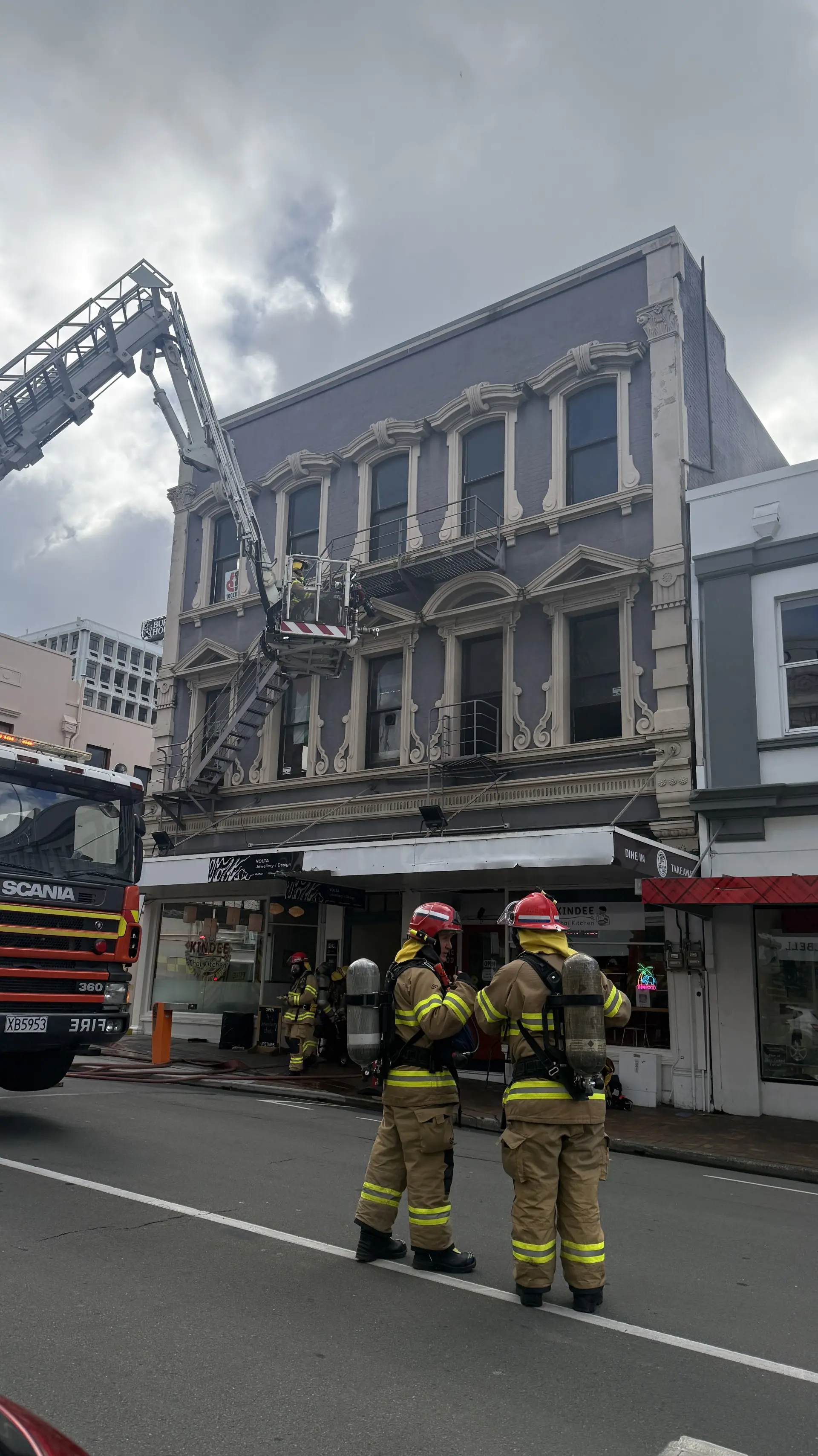 Suspected electrical fire in lower Stuart St building