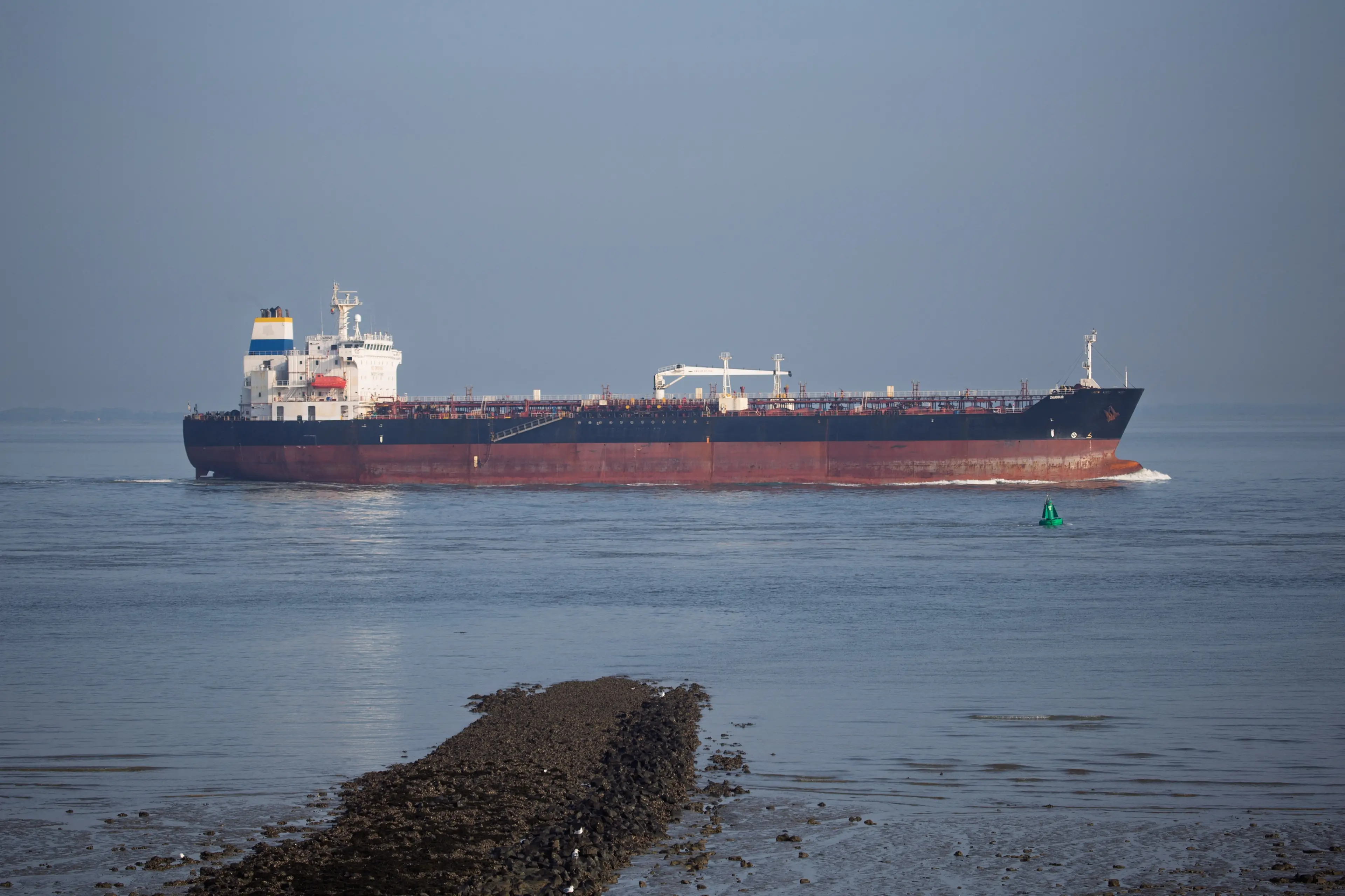 The Charminar tanker has been identified as one of five Iran-linked crude oil tankers reportedly rendered inoperable by US strikes on Wednesday. Photo: Alex van Herrewege/Handout via Reuters