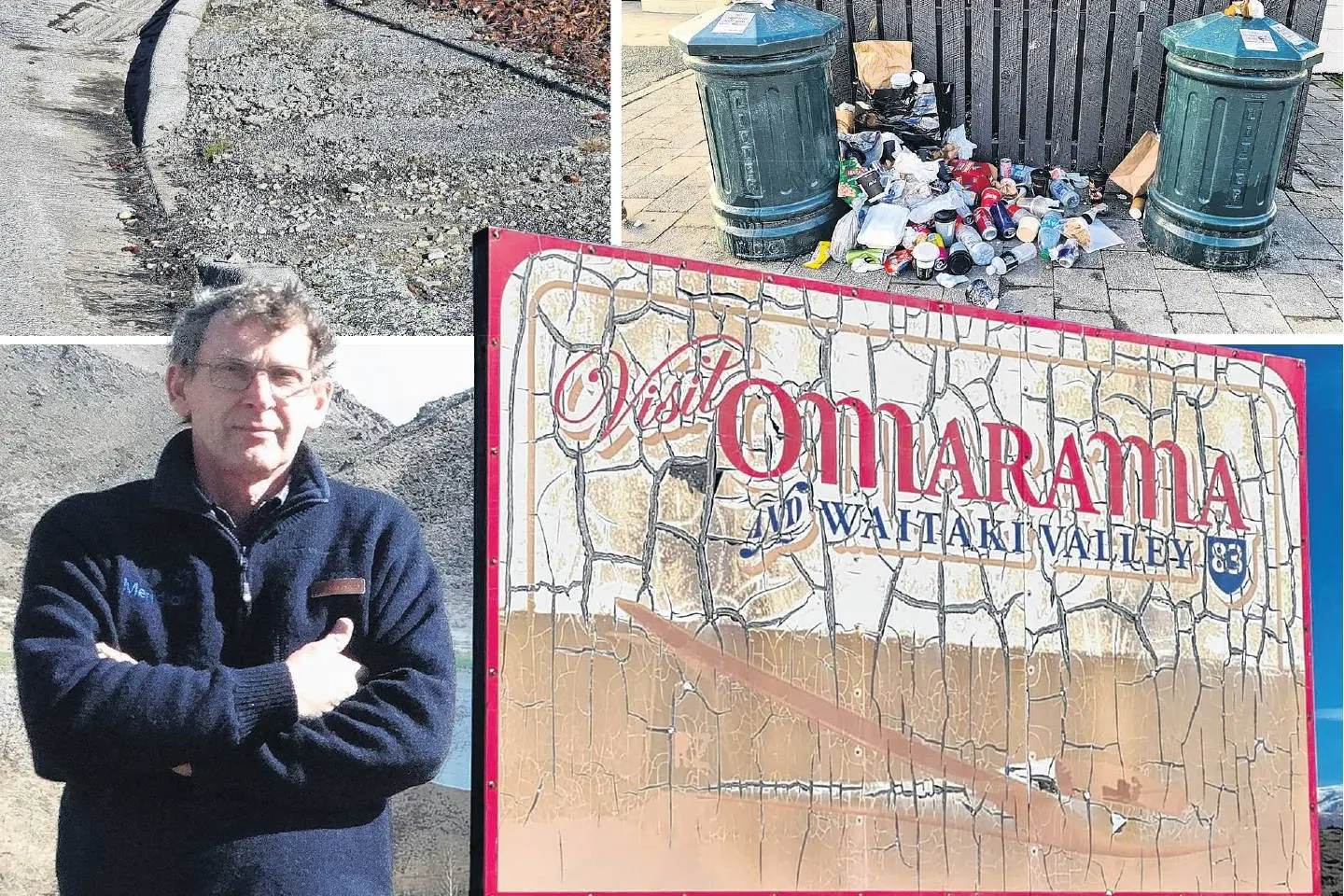 Residents Association of Omarama chairman Stephen Grundy has penned a letter expressing concern about any potential reductions in services in the town, and highlighted deteriorating signs, overflowing rubbish bins and footpaths in poor conditions as his main issues.