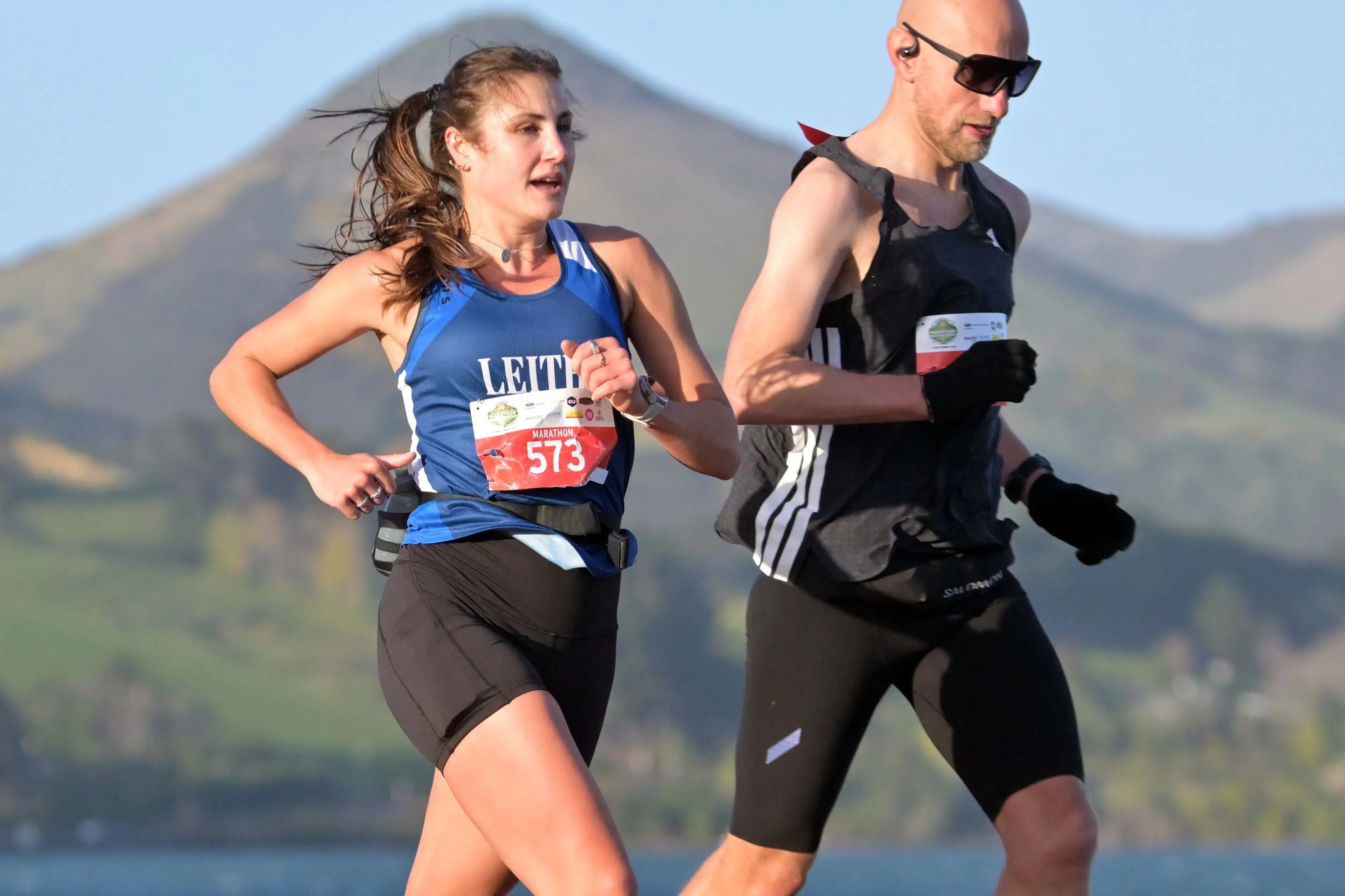 Stephanie Wilson and James Brown run  in Sunday\\'s Dunedin Marathon. Photo: Gerard O\\'Brien