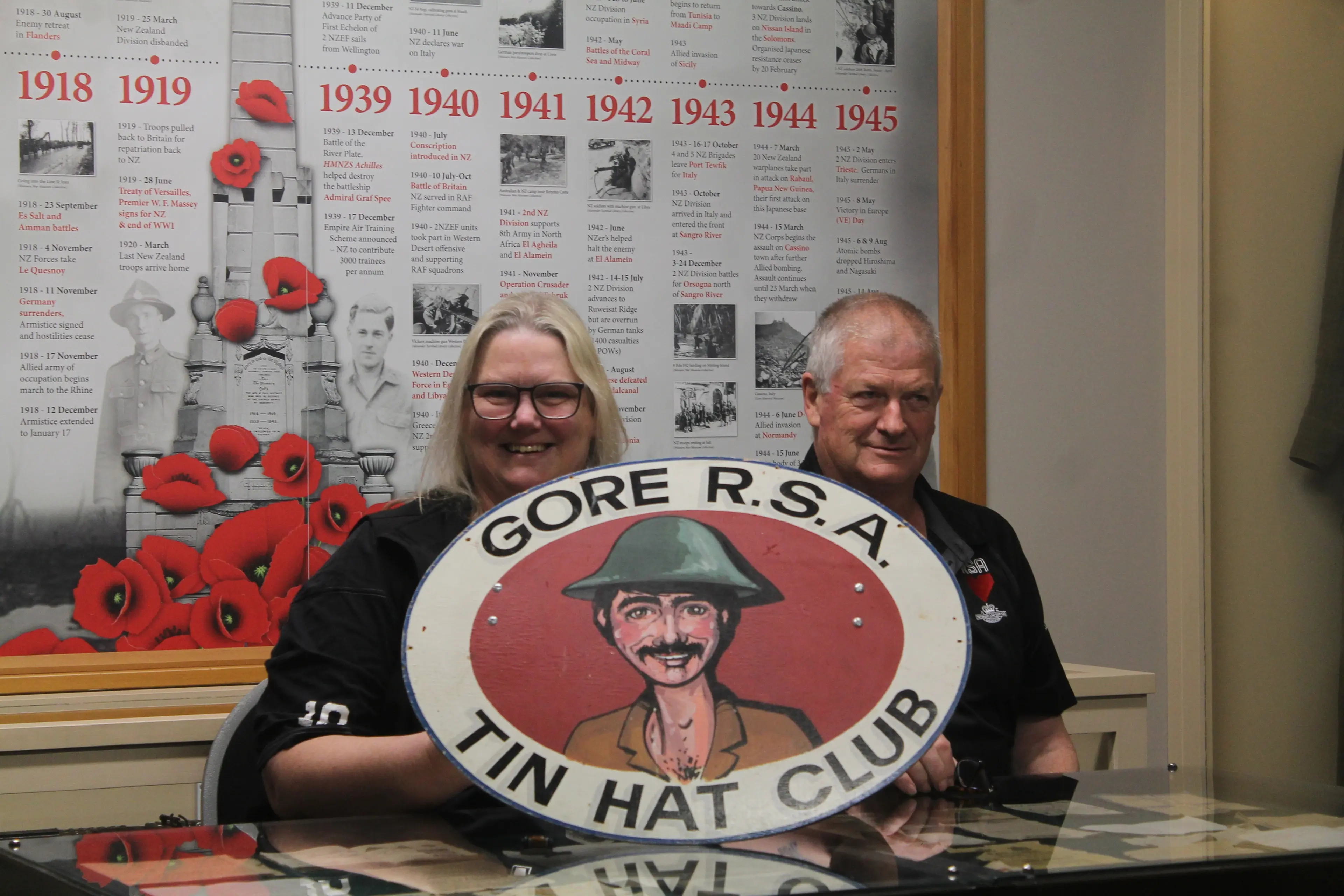 The Tin Hat Club will be celebrating 75 years later this month, as chairwoman Tania Lowe and Gore RSA president Kevin Fiveash say the club is still going strong and adapting to the times. Photo: Gerrit Doppenberg