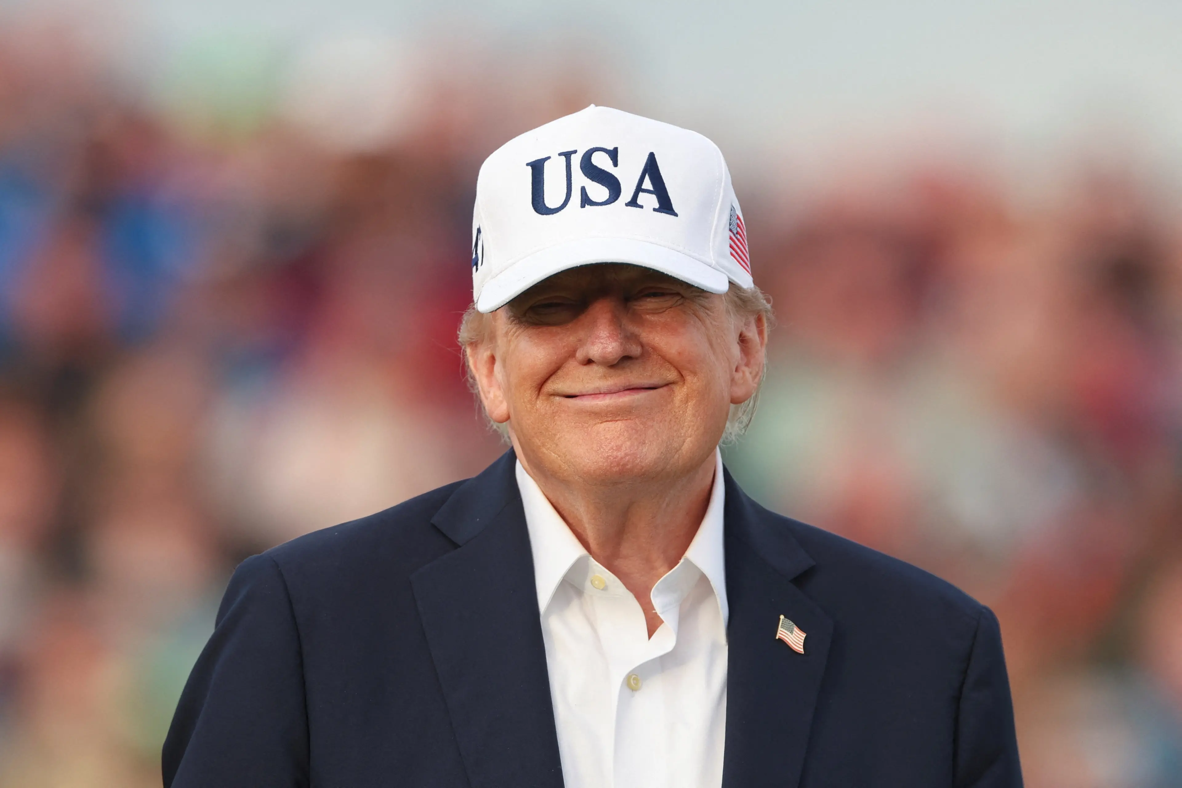 US President Donald Trump visits Trump International Golf Links in Doonbeg, County Clare, where the Irish Open is being played. Photo: Reuters