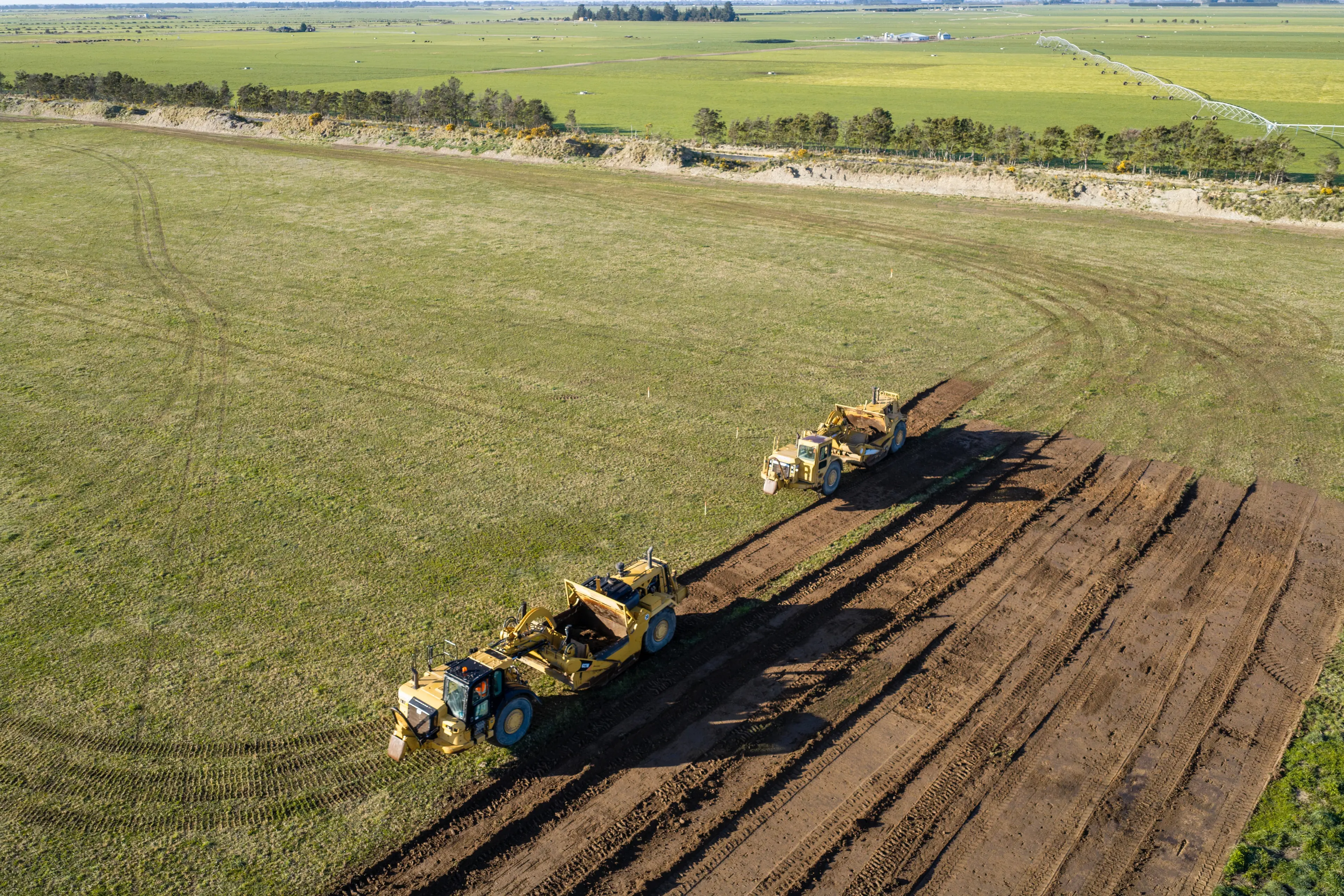 Work begins . . . Construction of the $60 million Wrights Road irrigation storage ponds began this week. The ponds, which will hold 8.5 million cubic metres of water, are expected to be operational in 2029-2030. Photo: Supplied