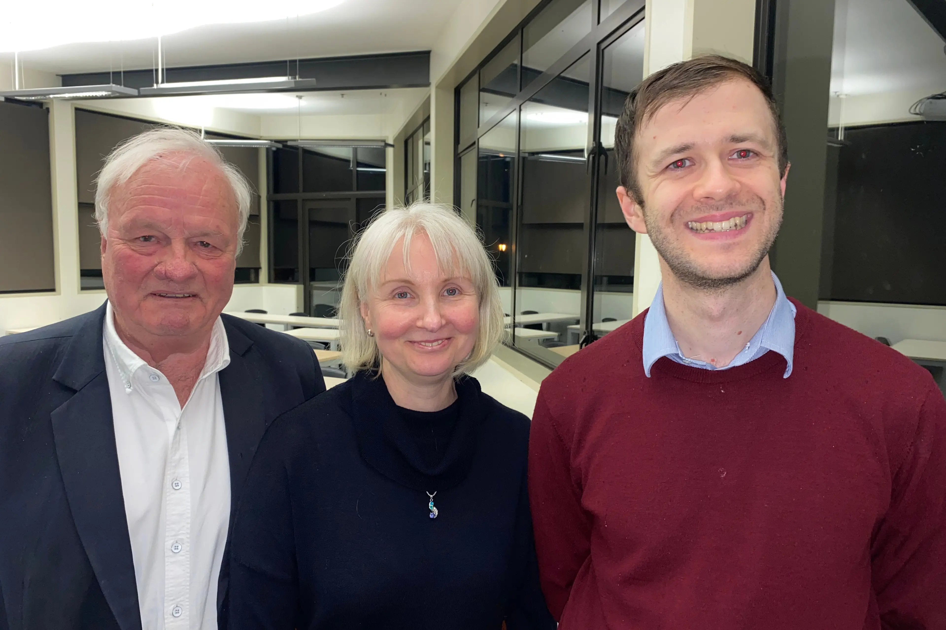 Welcome return: Queenstown\\'s Oceania Case Competition jury convenor John Guthrie, left, organiser and senior lecturer at Otago Uni\\u2019s business school Natasha Podgorodnichenko and comp director Cameron Haworth. Photo: Philip Chandler