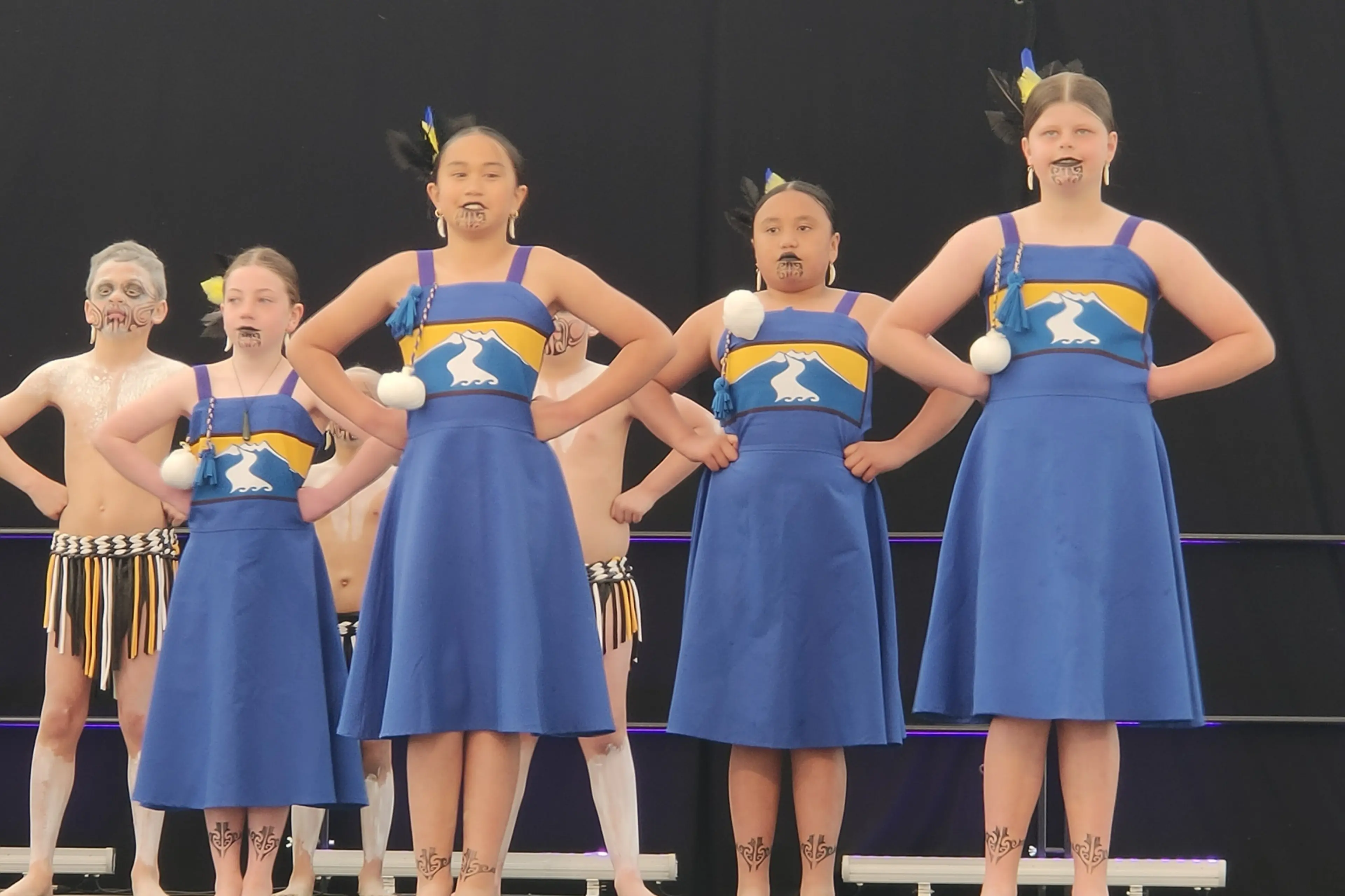Hampstead kapa haka group Nga Mokopuna o Hakatere competing in the Flava Festival for the first time last weekend, won the Best Dressed Award and four other awards. Photo: Lois Eaton