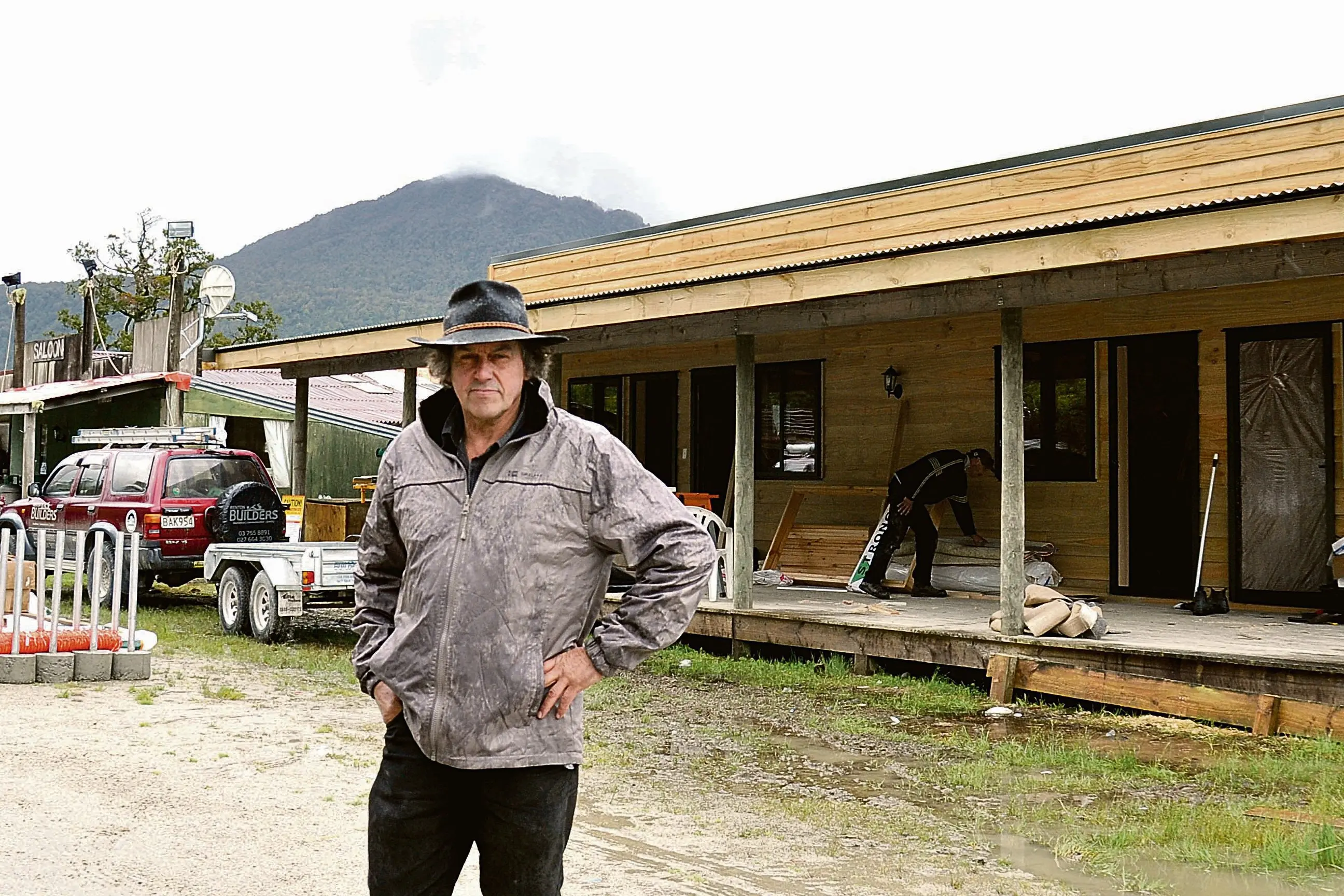 Mike Milne at the Cowboy Paradise site during an earlier period of development.