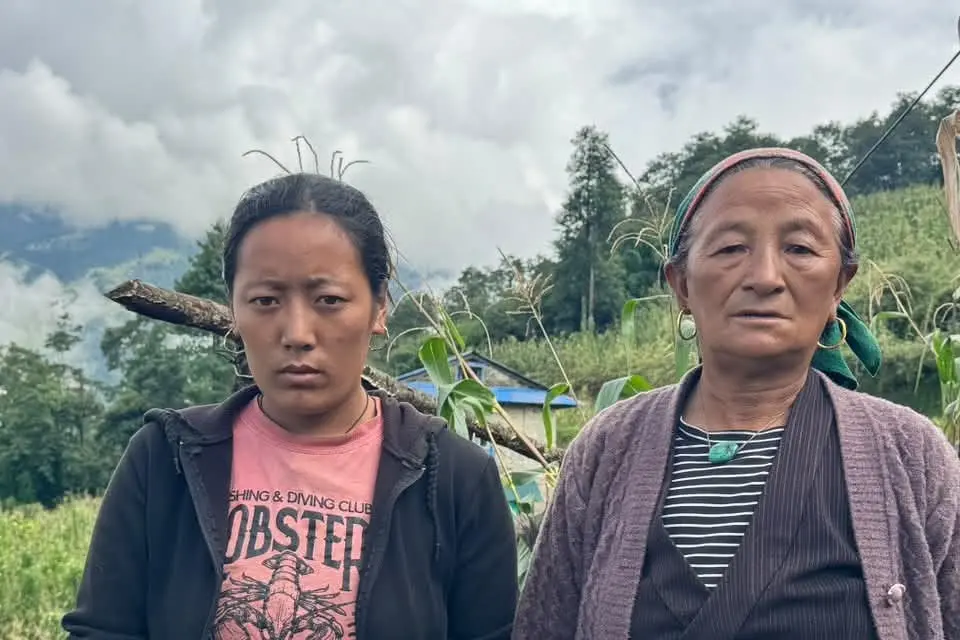 While they were safe from the disaster, the wife, son and mother of 33-year-old Geli Sherpa were still affected when they discovered Geli was one of the missing. Photo: Supplied