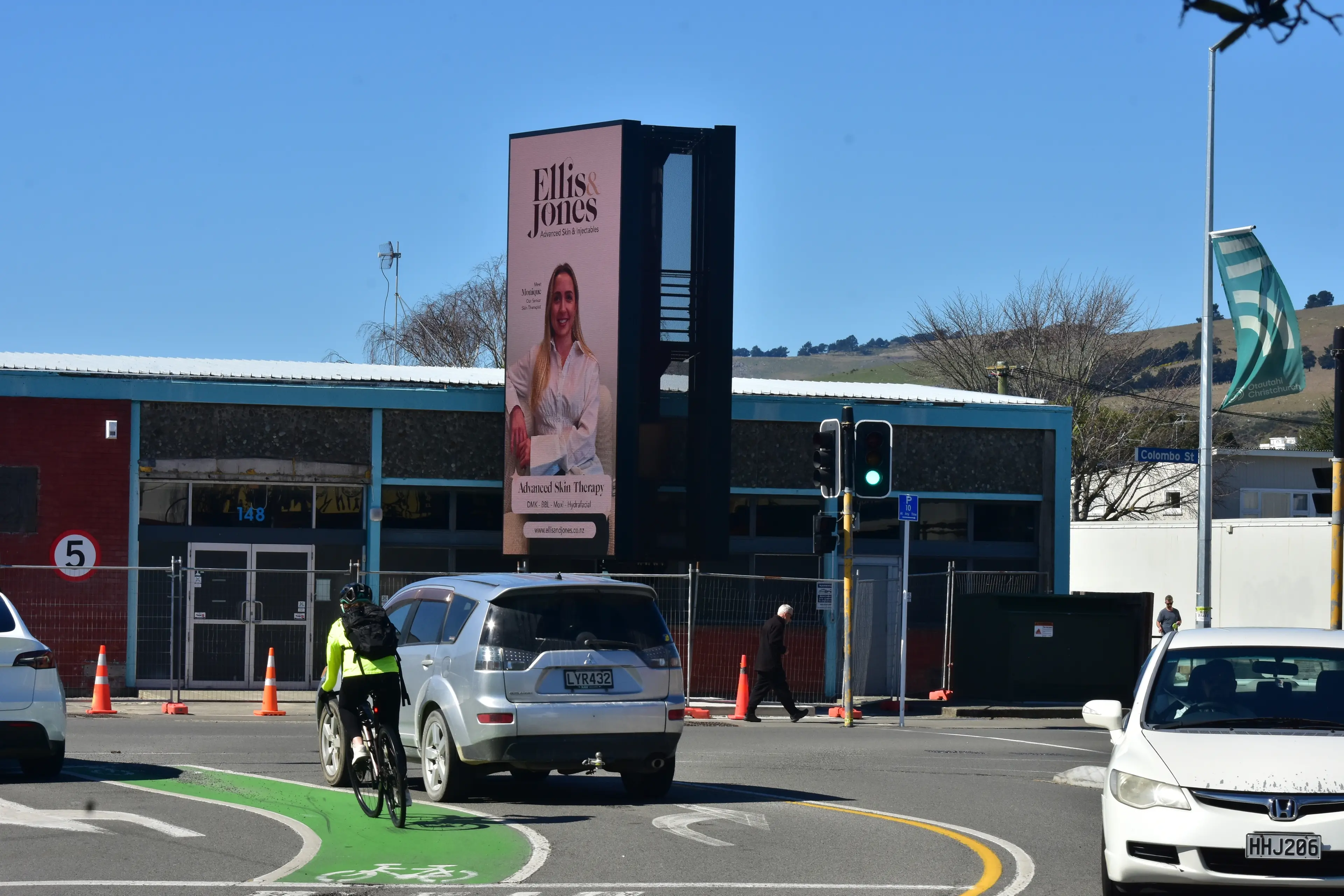 A new billboard on Colombo, Strickland and Somerfield Sts has prompted more complaints than any other issue for Heathcote Ward councillor Nathaniel Herz Jardine. Photo: Raphael Franks