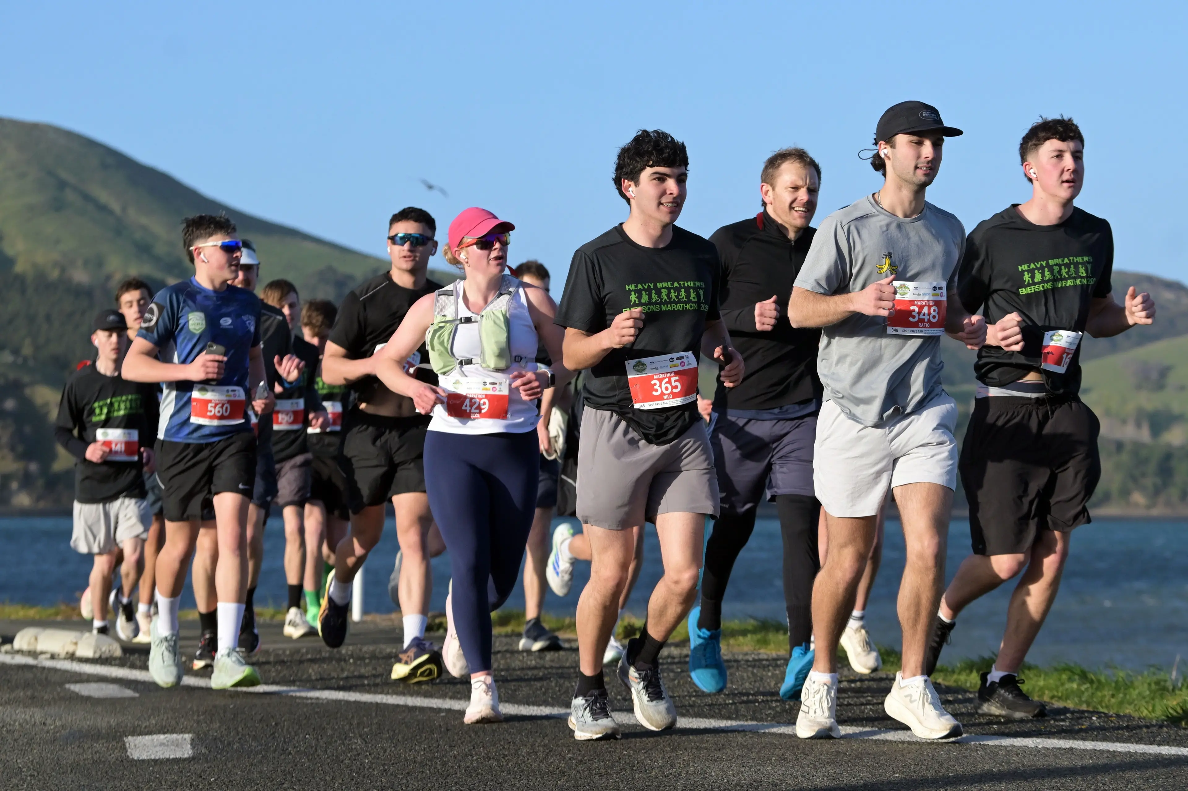 Runners near Harwood during the Dunedin Marathon. Photo: Gerard O\\'Brien