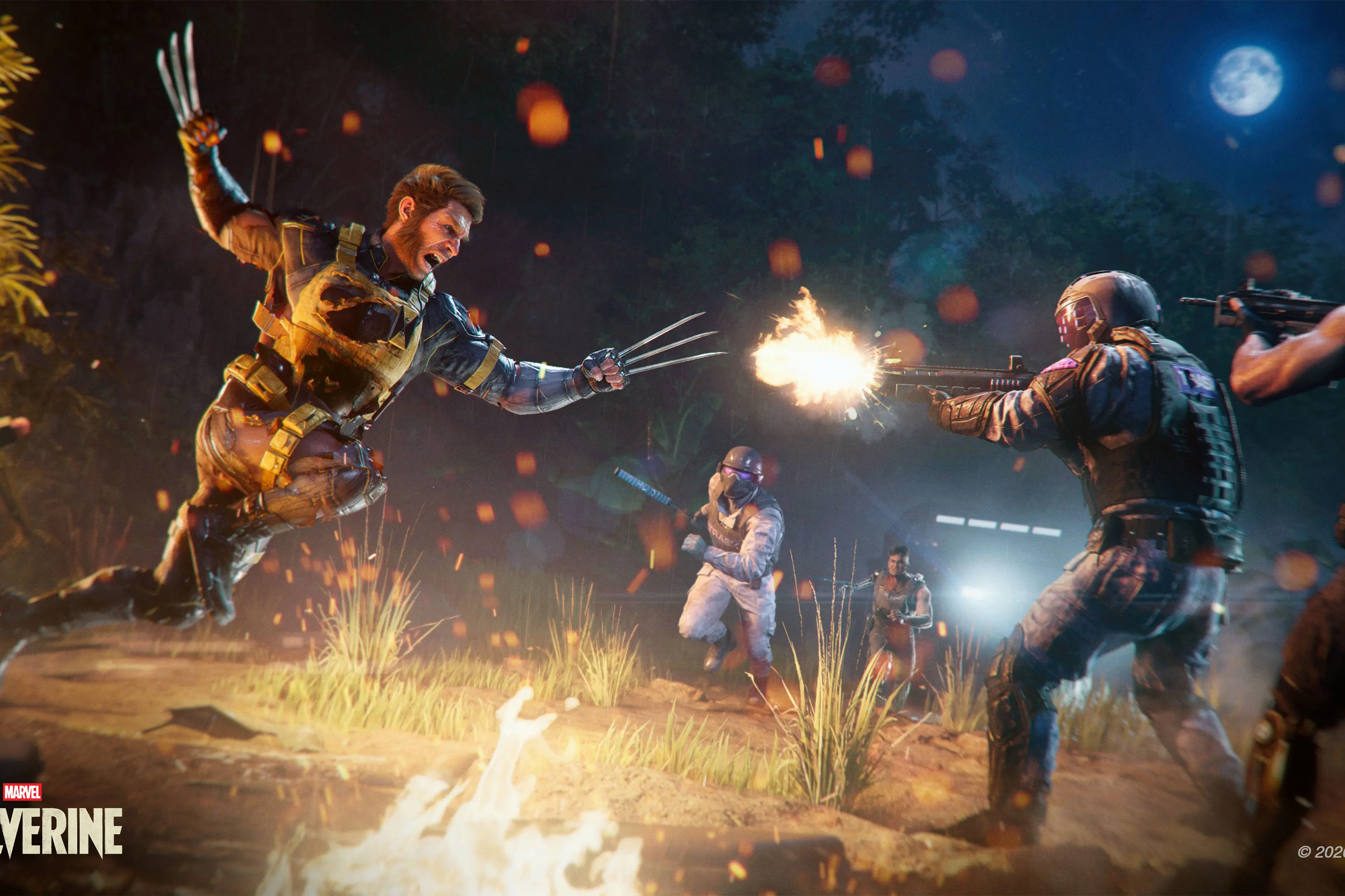 You fools! You bought guns to a claw fight. Bullets are a minor inconvenience in \"Marvel\\'s Wolverine\". Image: Supplied