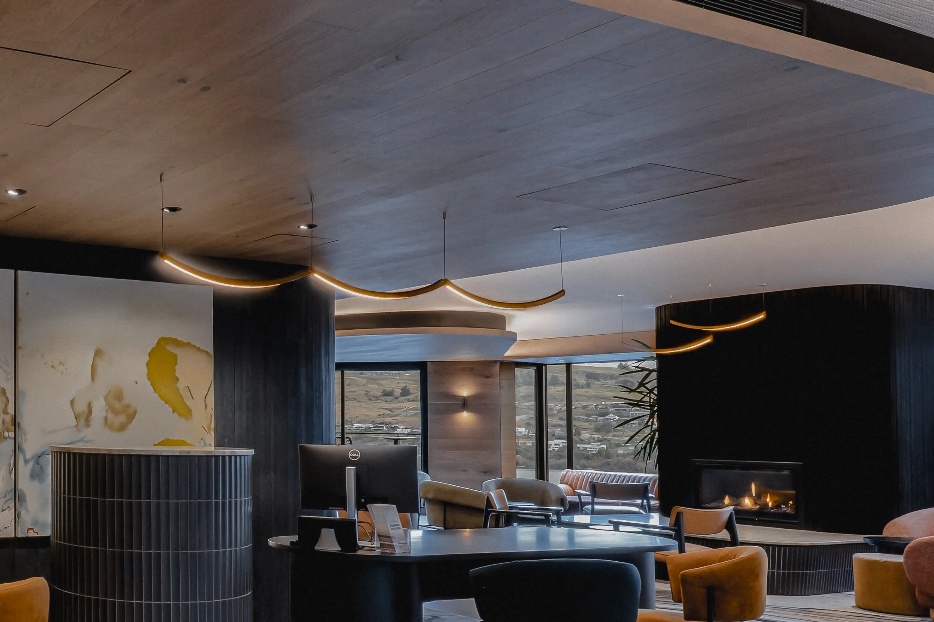 Stylish: Avani Queenstown features warm finishes in the common areas, including the lobby. Photo: James Allan Photography