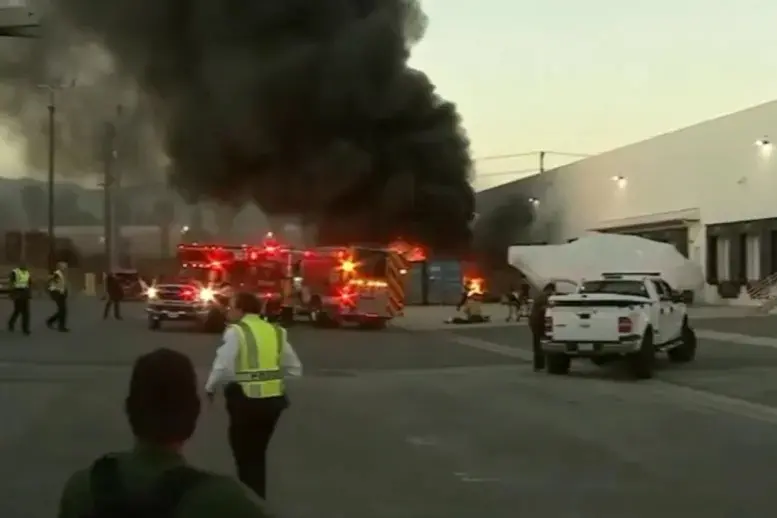 The chopper was a news station helicopter, according to local media. Photo: Screengrab