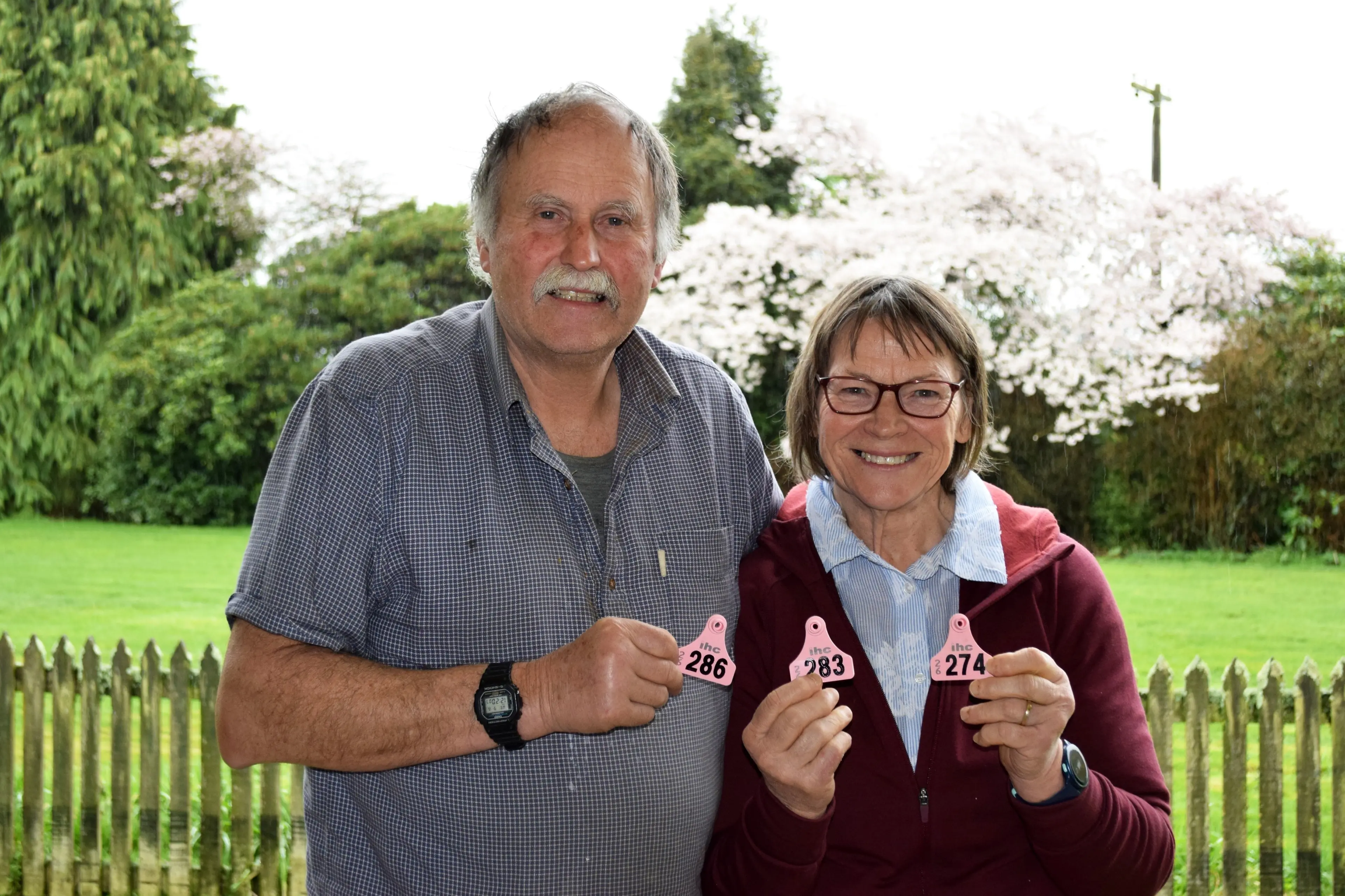 Dairy farmers Doug and Josephine Dodds, of Charlton, are donating three identical bull calves to the IHC Calf & Rural Scheme. Photo: Shawn McAvinue