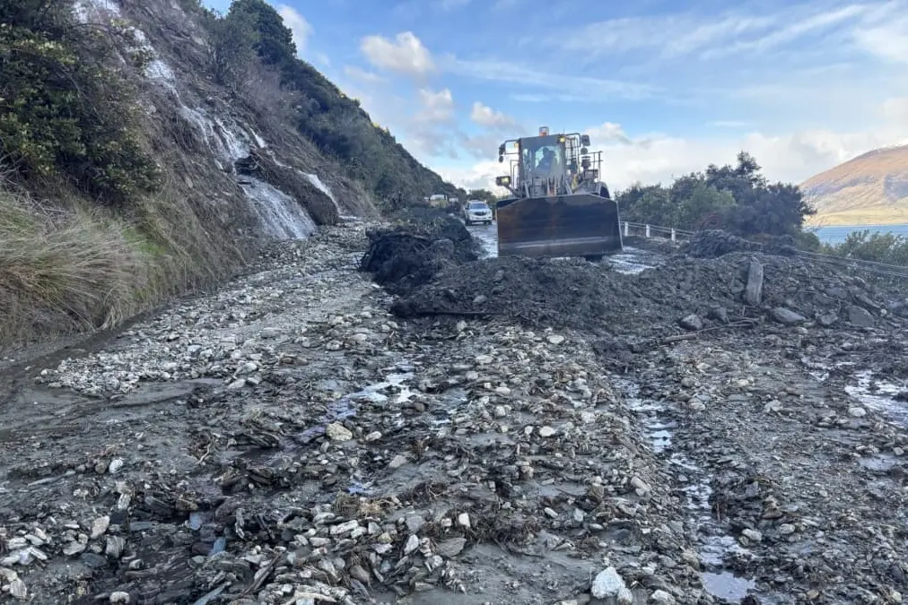 Clearance work began on State Highway 6 after storm damage in late August. Photo: NZTA