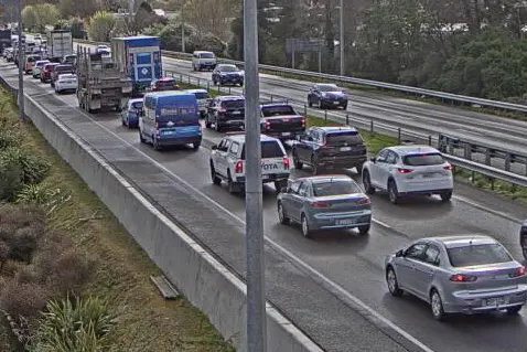 Christchurch\\u2019s Southern Motorway was partially blocked for a time after the crash. Photo: NZTA