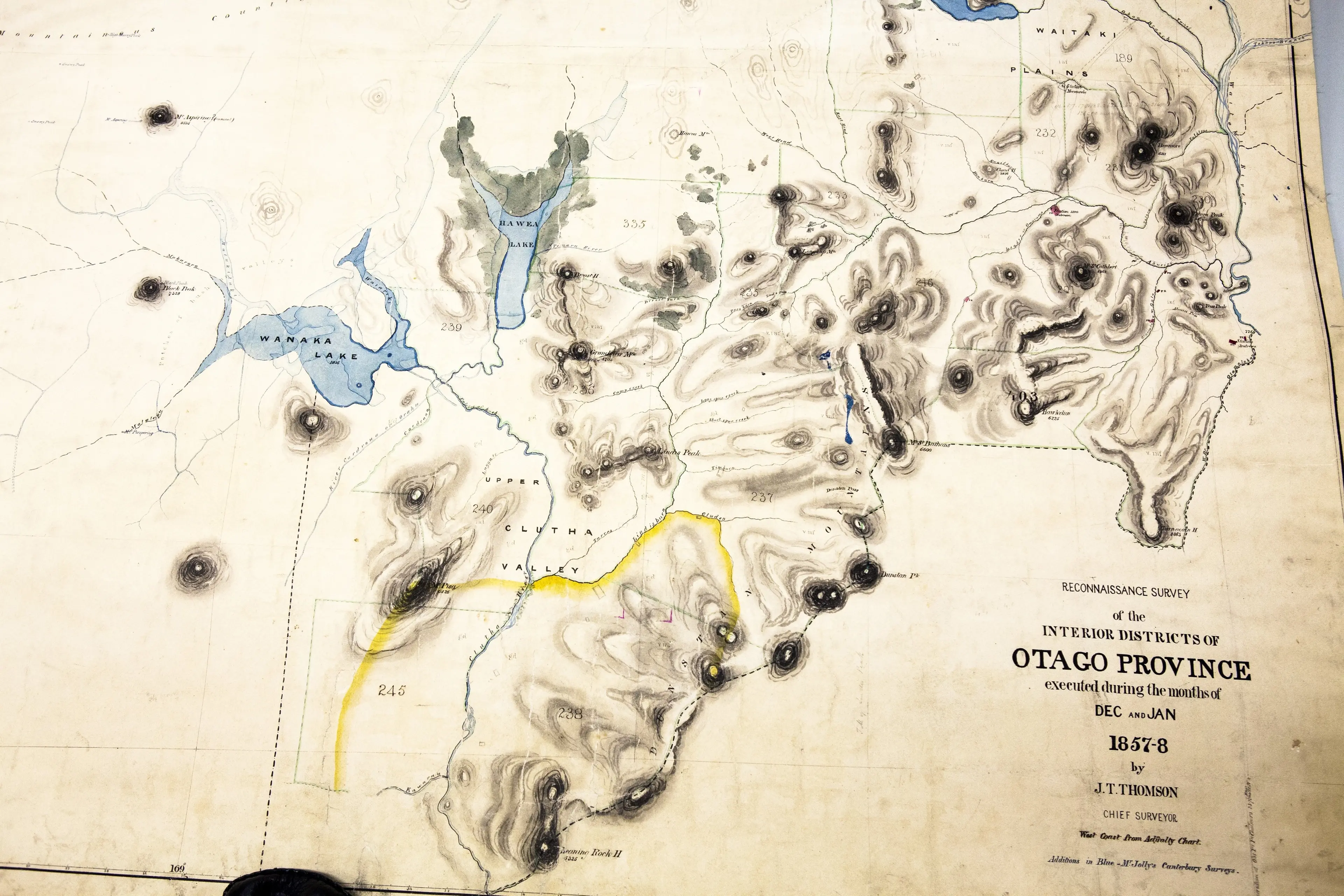 John Turnbull Thomson\\'s map of the Otago interior, 1857-58. (Archives New Zealand), 23/05/2011