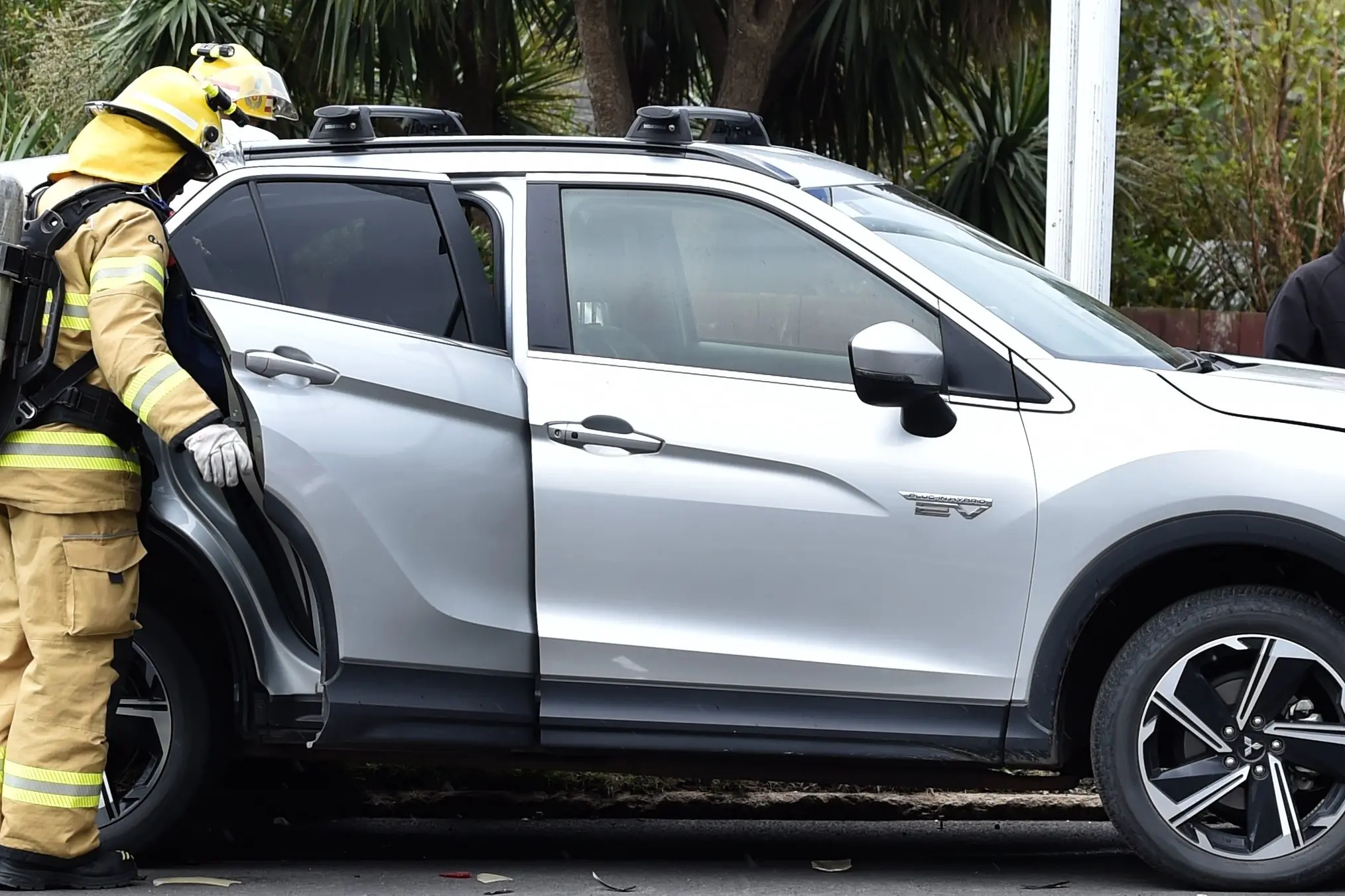 A crash on Kaikorai Valley Rd, south of Brockville Rd about 1pm on Friday. Photo: Peter McIntosh