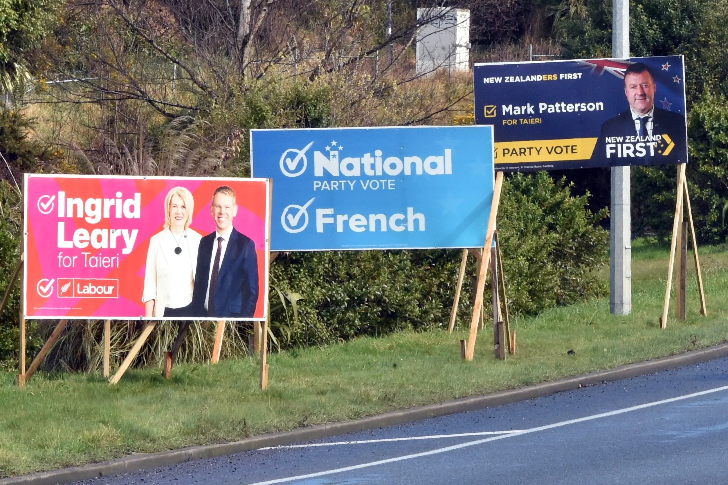 It\\'s that time again: election hoardings near Barnes Dr, Caversham. Photo: Gregor Richardson