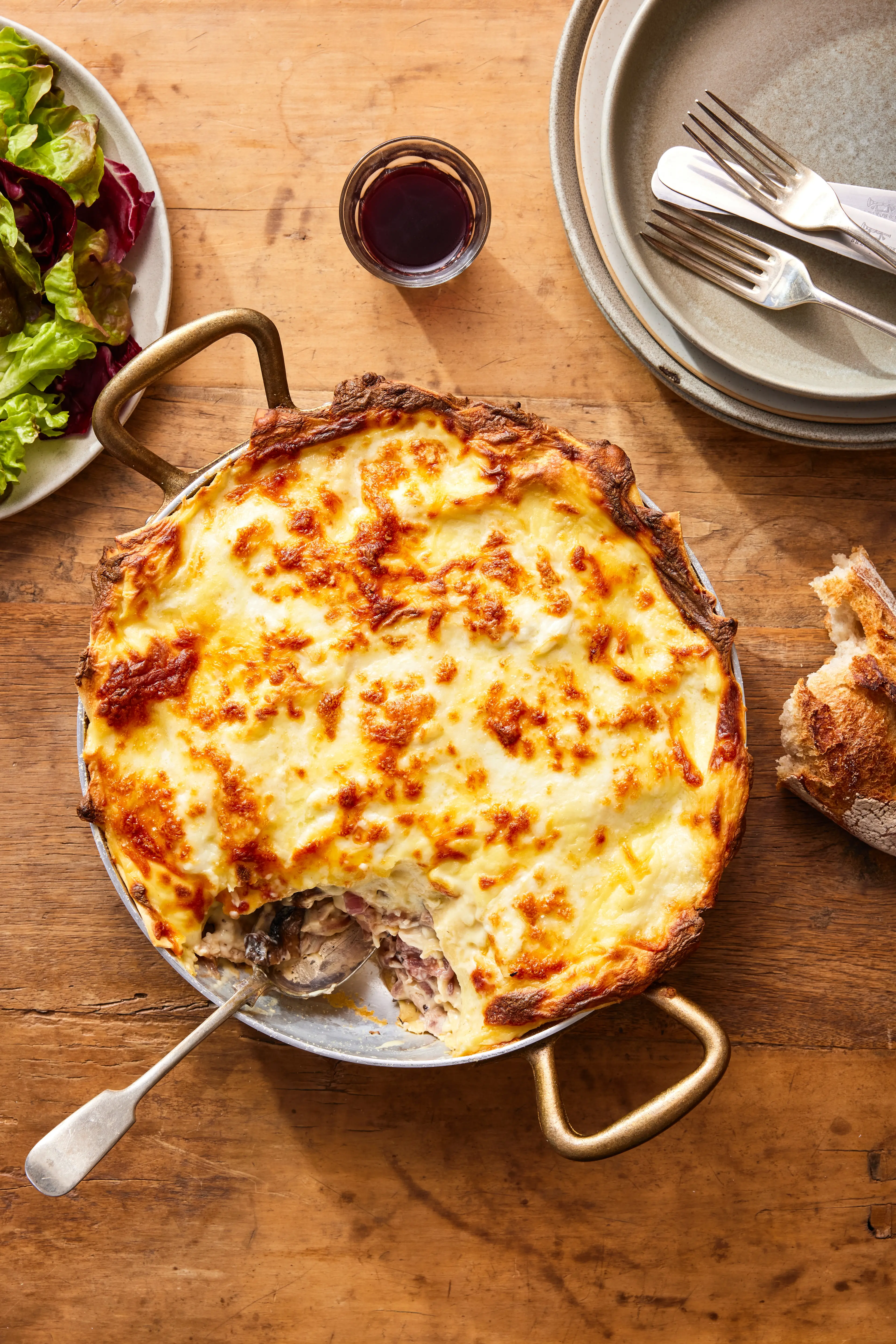 Chicken and mushroom lasagne. Photo: Dish