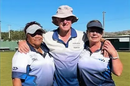 Celebrating the resurgence of the Roxburgh Bowling Club are members (from left) Crissy Te Huia, Clayton Chittock and Maree Bartrum. Photo: Supplied