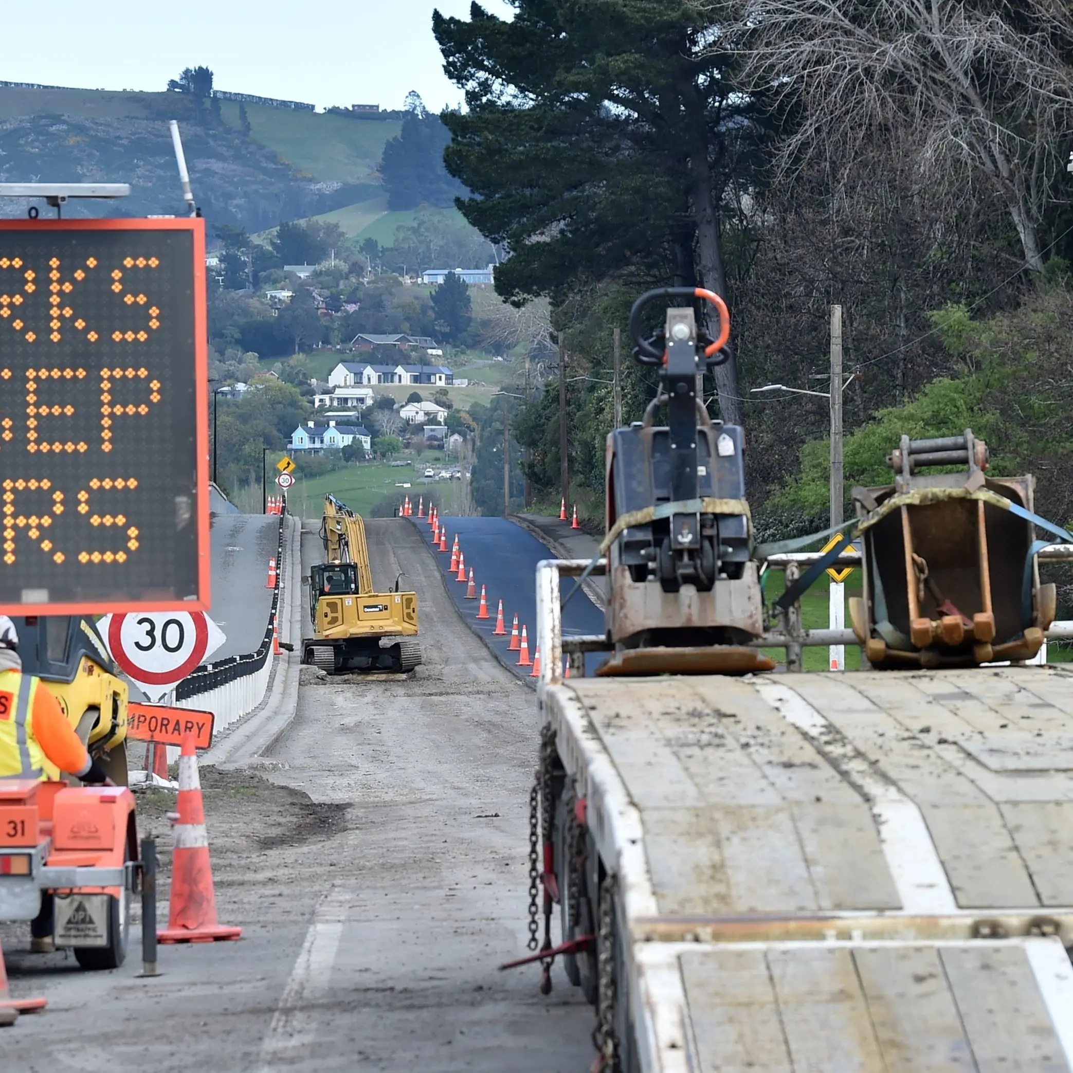 Roadworks causing delays to and from Port Chalmers