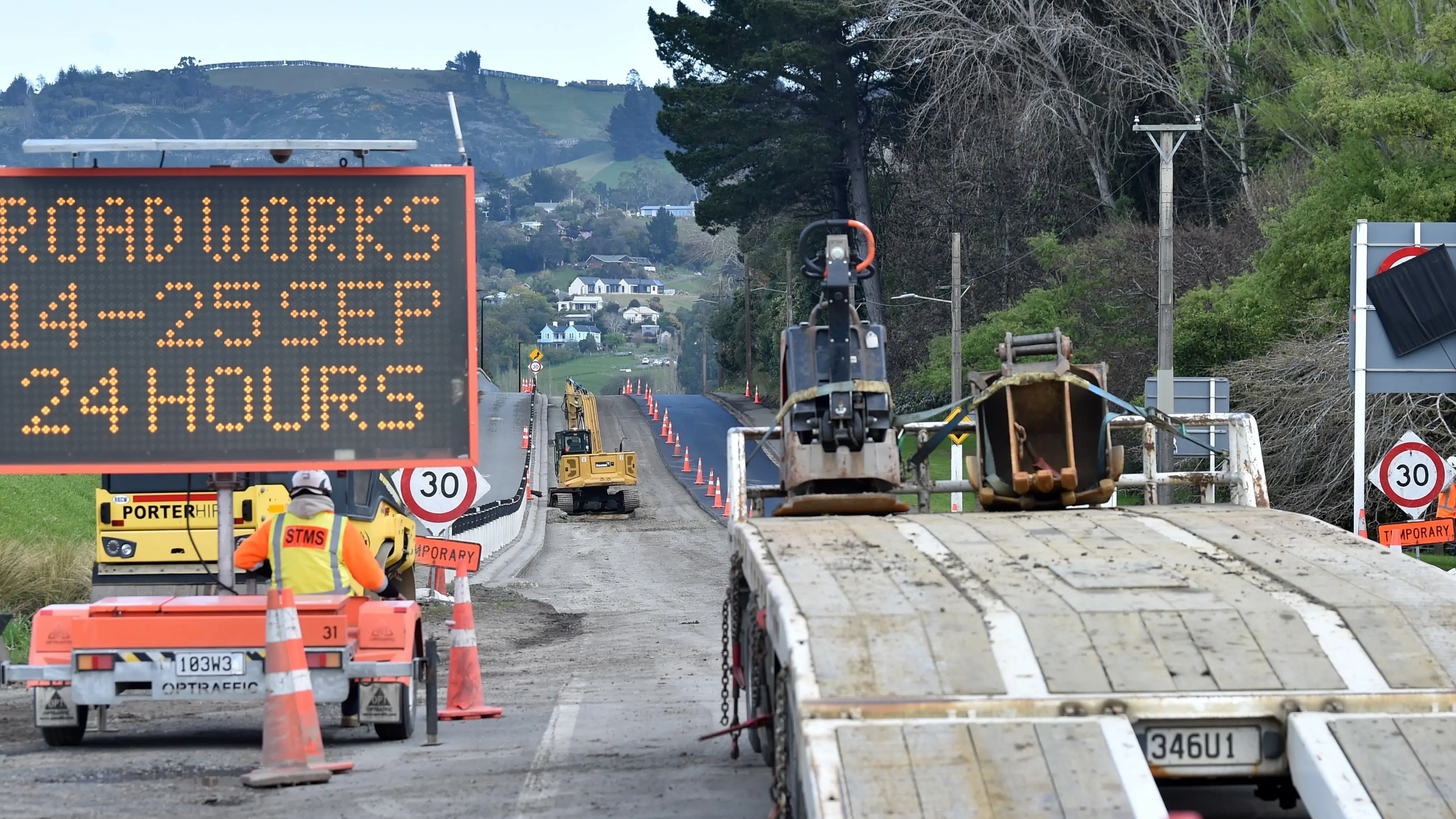 Roadworks causing delays to and from Port Chalmers