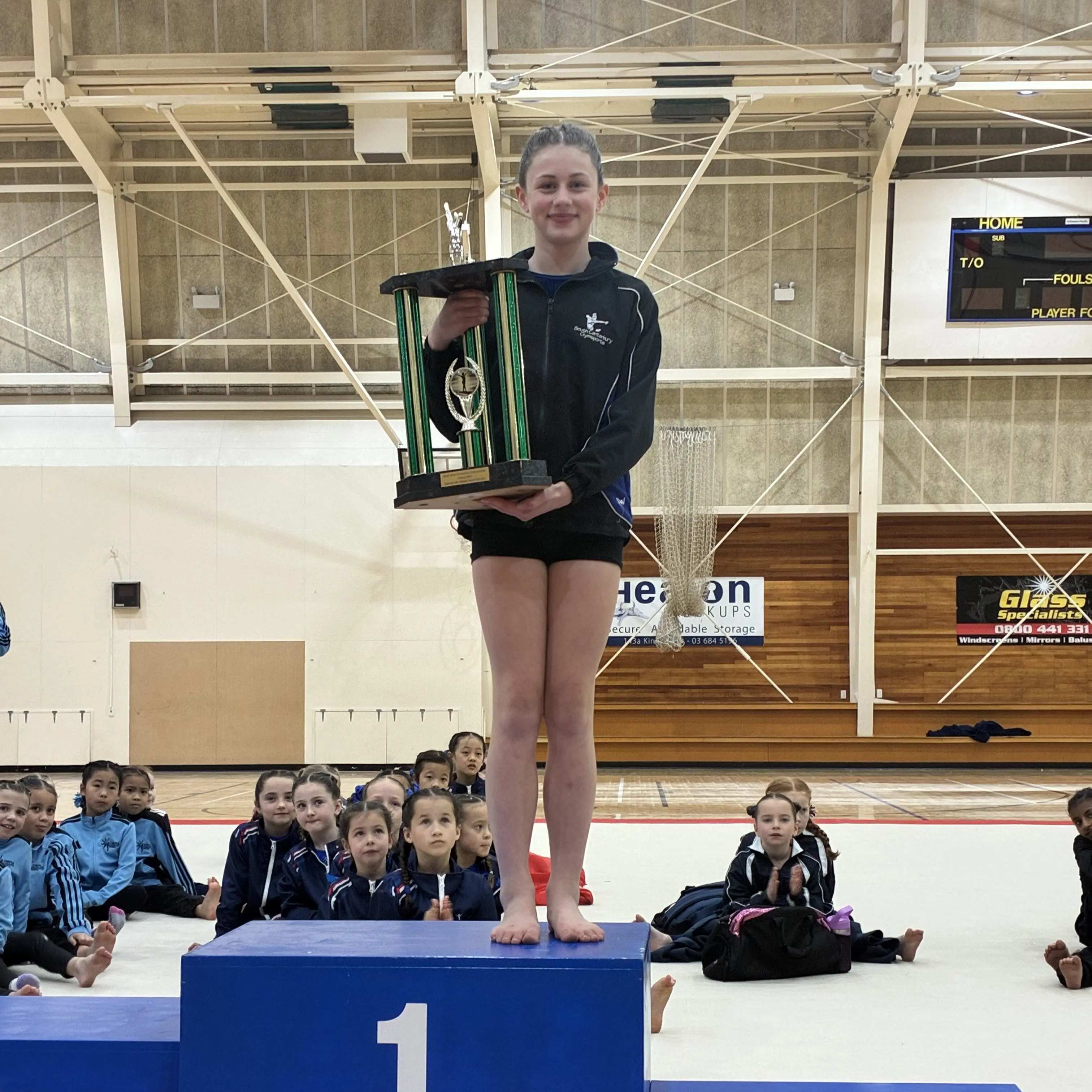 Gymnast doing cartwheels over her latest victory